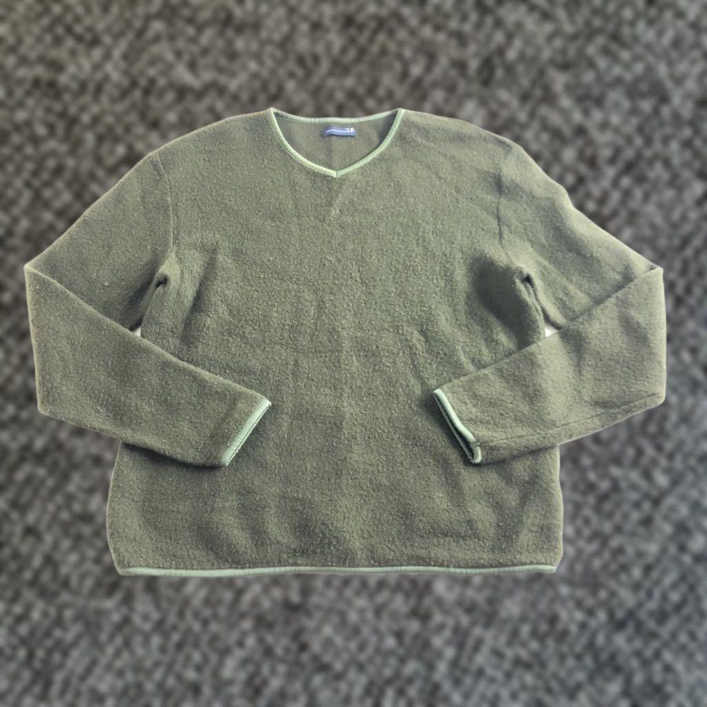 Vintage Adolfo Dominguez Sweater Size 5 Green Wool Blend Crew Neck Women's Size S / US 4 / IT 40 - 1 Thumbnail