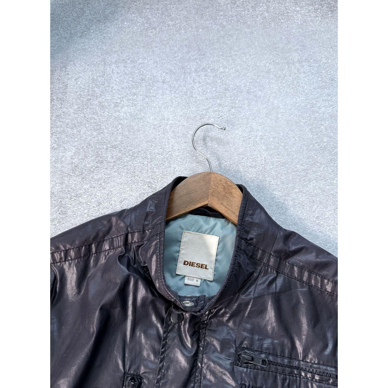 Diesel VINTAGE Diesel Bomber Jacket Navy Mens M Full Zip 90s Biker USA Nylon Jacket Size US M / EU 48-50 / 2 - 7 Thumbnail