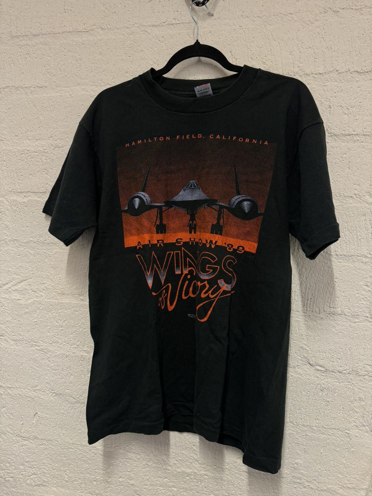 image of US Air Force x Vintage Air Show 1989 Wings Of Victory Shirt Hamilton Field Californ in Black (Size 