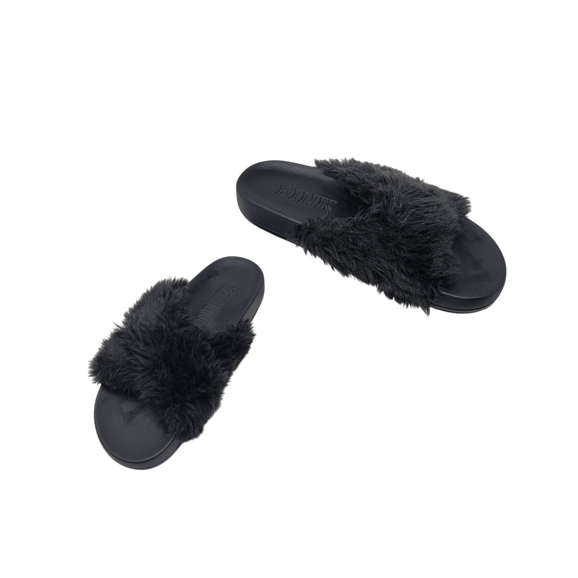 Victoria's Secret Victoria's Secret Pink Womens Faux Fur Slide Slippers Black Size US 6.5 / IT 36.5 - 1 Thumbnail