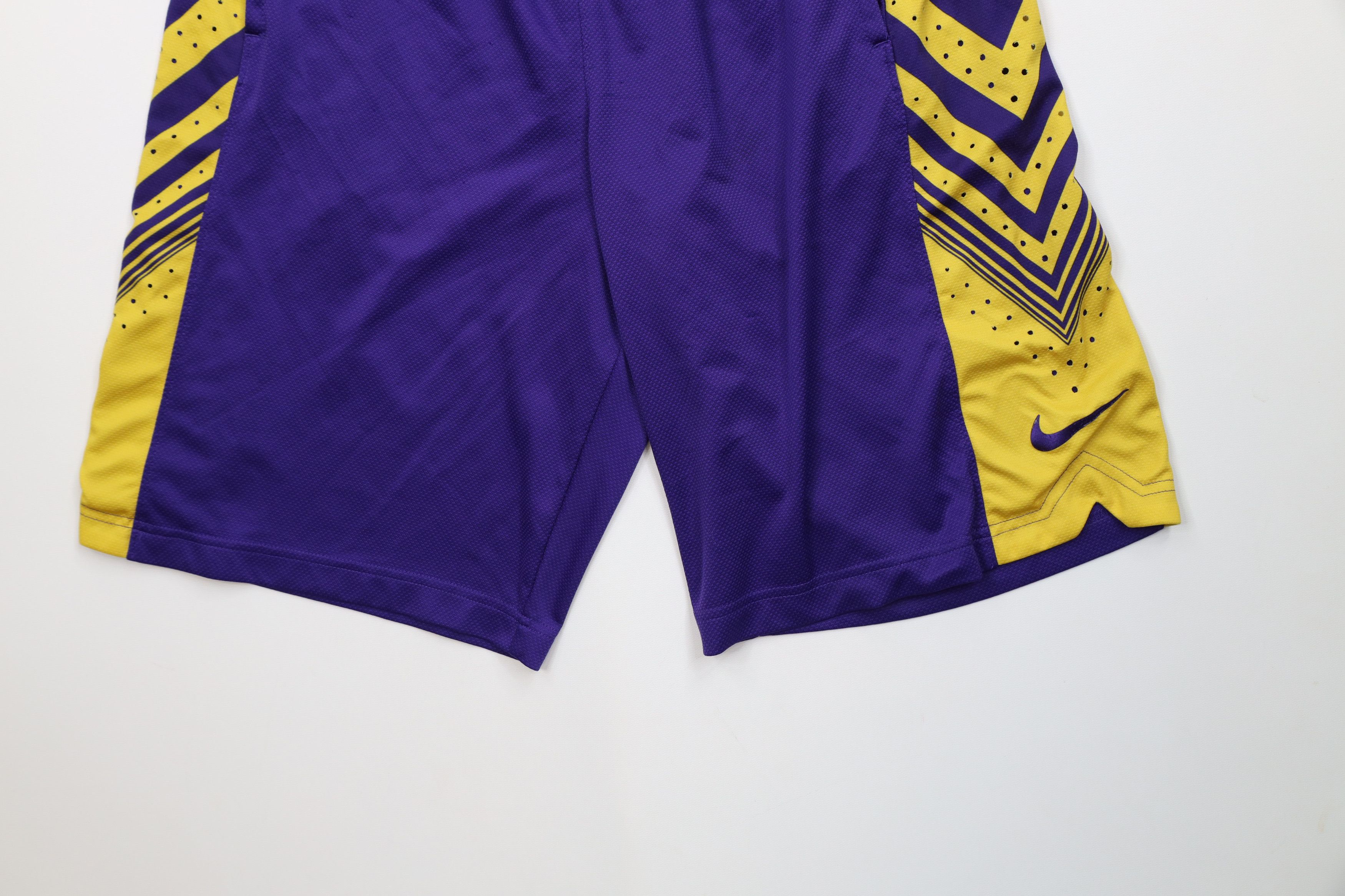 Nike Nike Angeles Lakers Colorway Basketball Shorts Purple Gold Size US 30 / EU 46 - 4 Thumbnail
