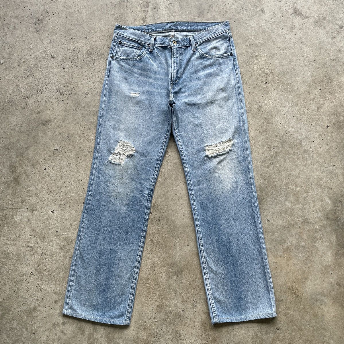Levi's Levi’s 502 Light Wash Blue Distressed Jeans Pants Faded W34 Size US 34 / EU 50 - 1 Thumbnail