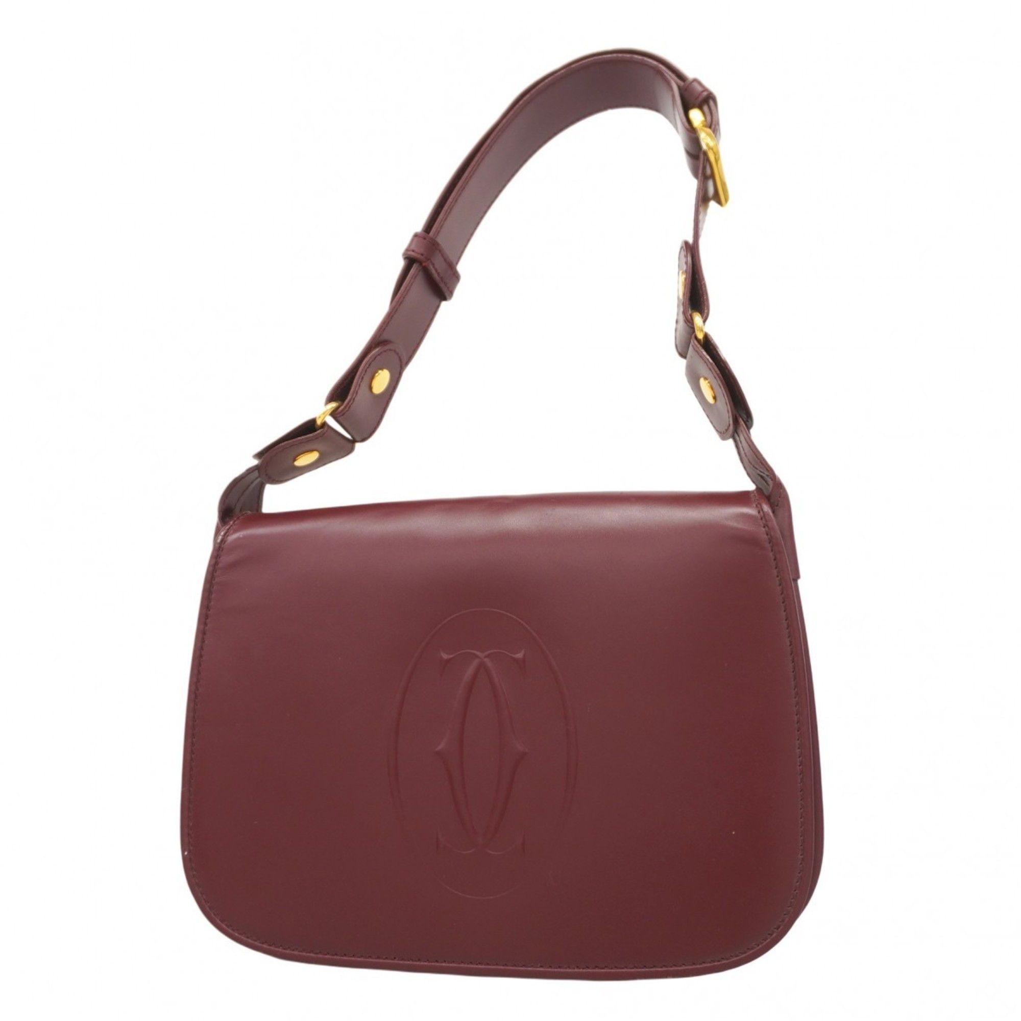 Cartier Shoulder Bag Must Leather Bordeaux Women's