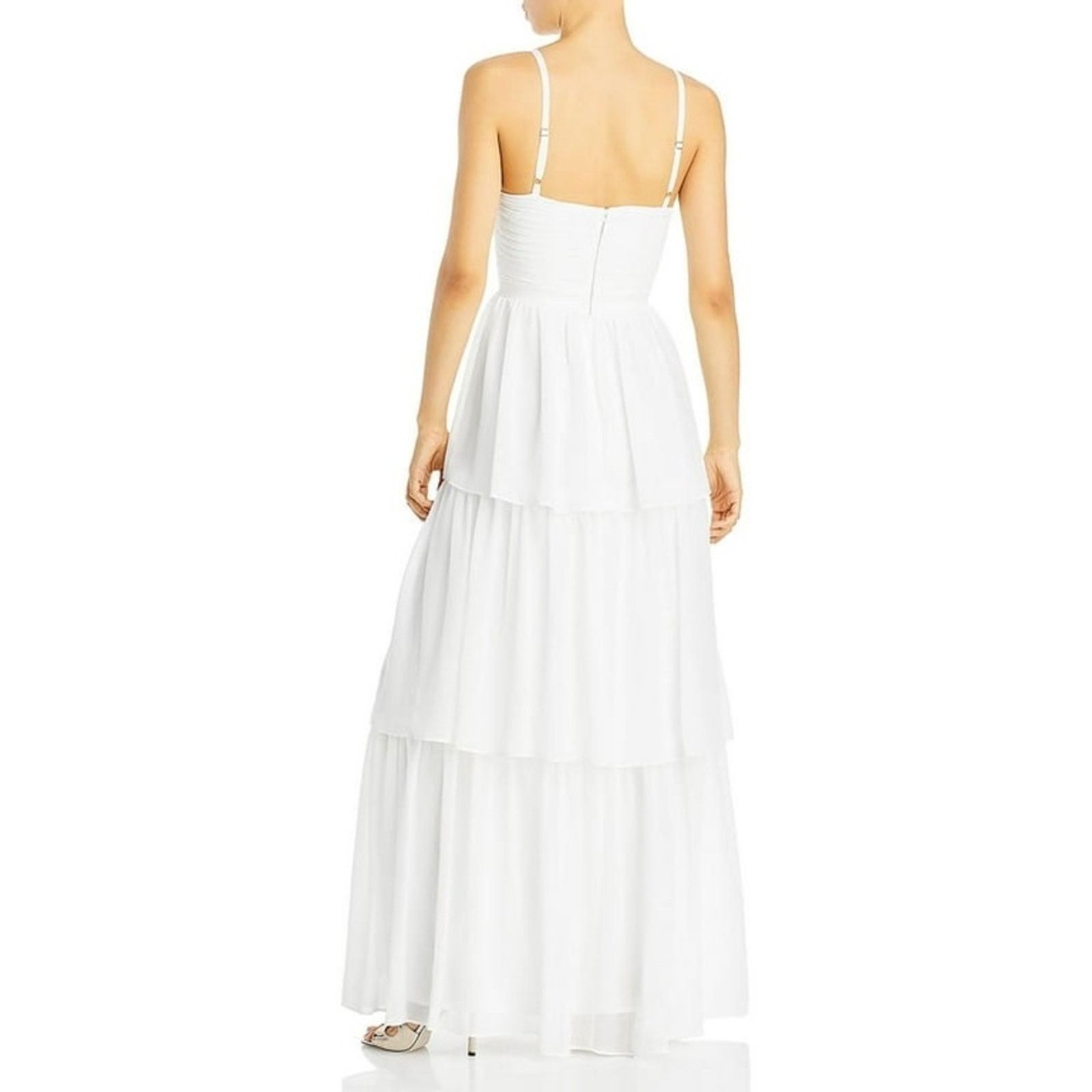 Bloomingdale's AQUA White Cutout Tiered Gown 12 NWT Size XL / US 12-14 / IT 48-50 - 3 Thumbnail