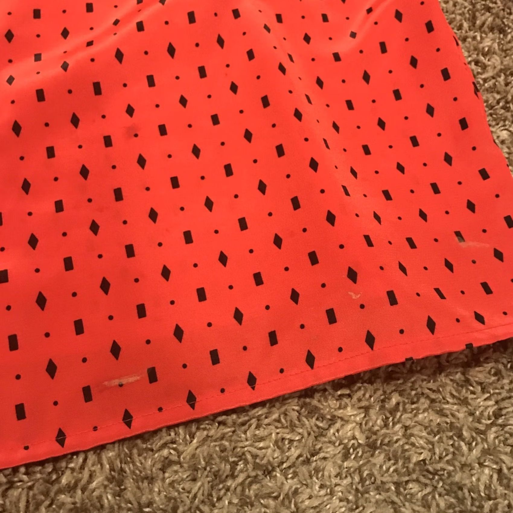 Vintage VINTAGE Blouse Geometric Red Black Button Up Collared Long Sleeve Rayon Blend XL Womens 90s Lightweight Regular Size XL / US 12-14 / IT 48-50 - 3 Thumbnail