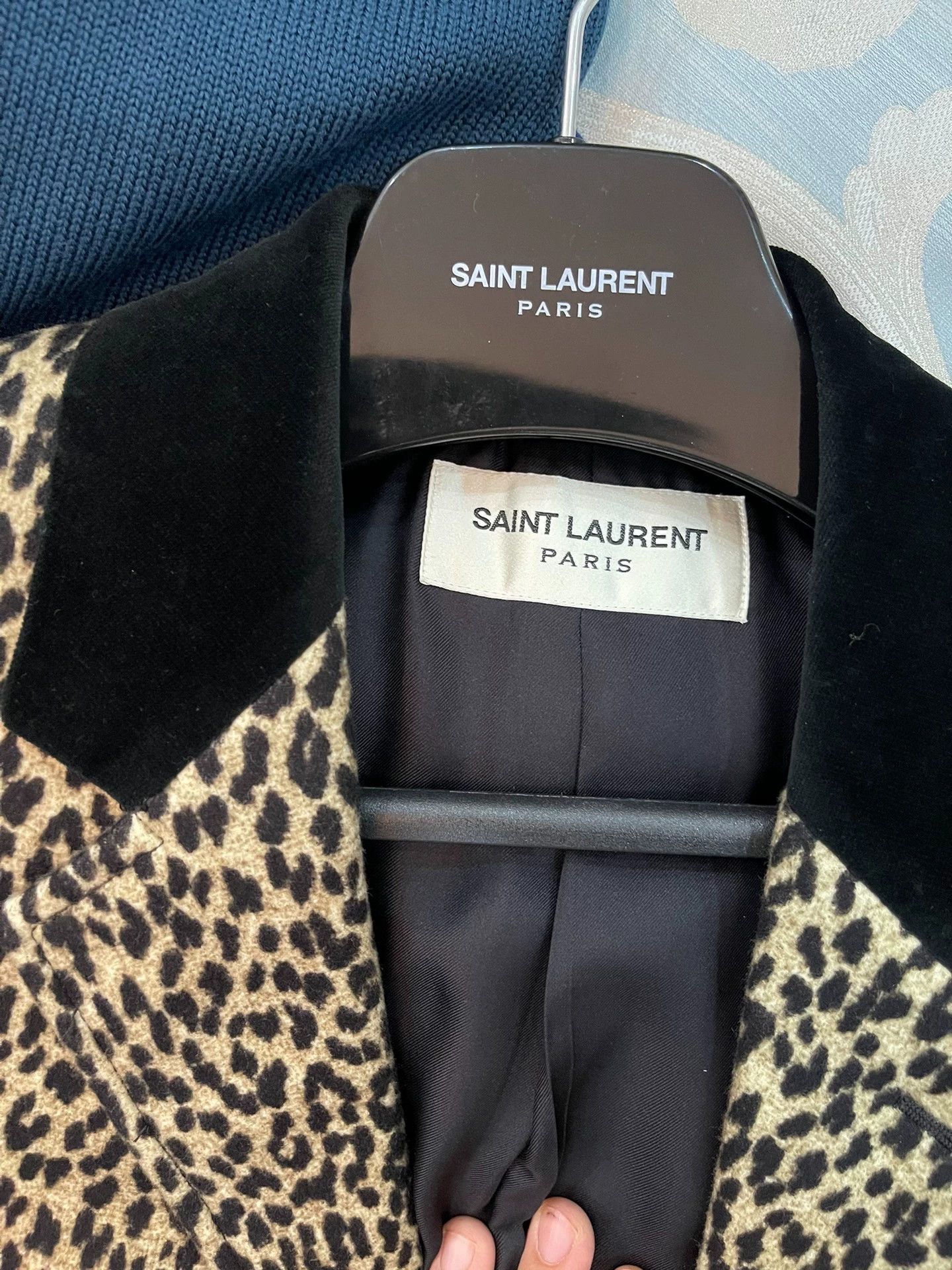 Saint Laurent Paris SLP Runway Coat 48 Black Corduroy Collar Leopard Size US M / EU 48-50 / 2 - 3 Thumbnail