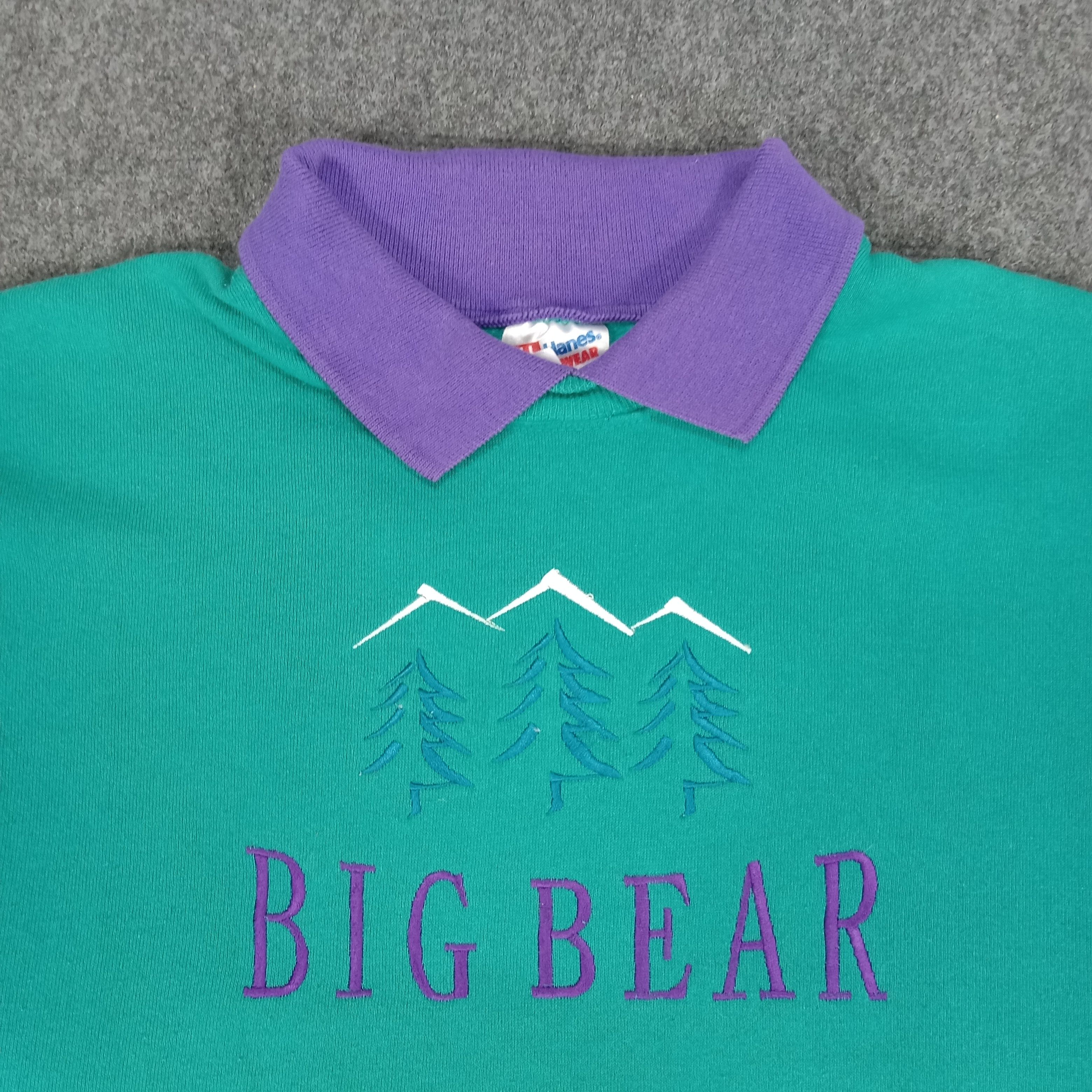 California Republic × Hanes × Vintage Big Bear Embroidery Spell Out Collared Sweatshirt Size US L / EU 52-54 / 3 - 2 Thumbnail