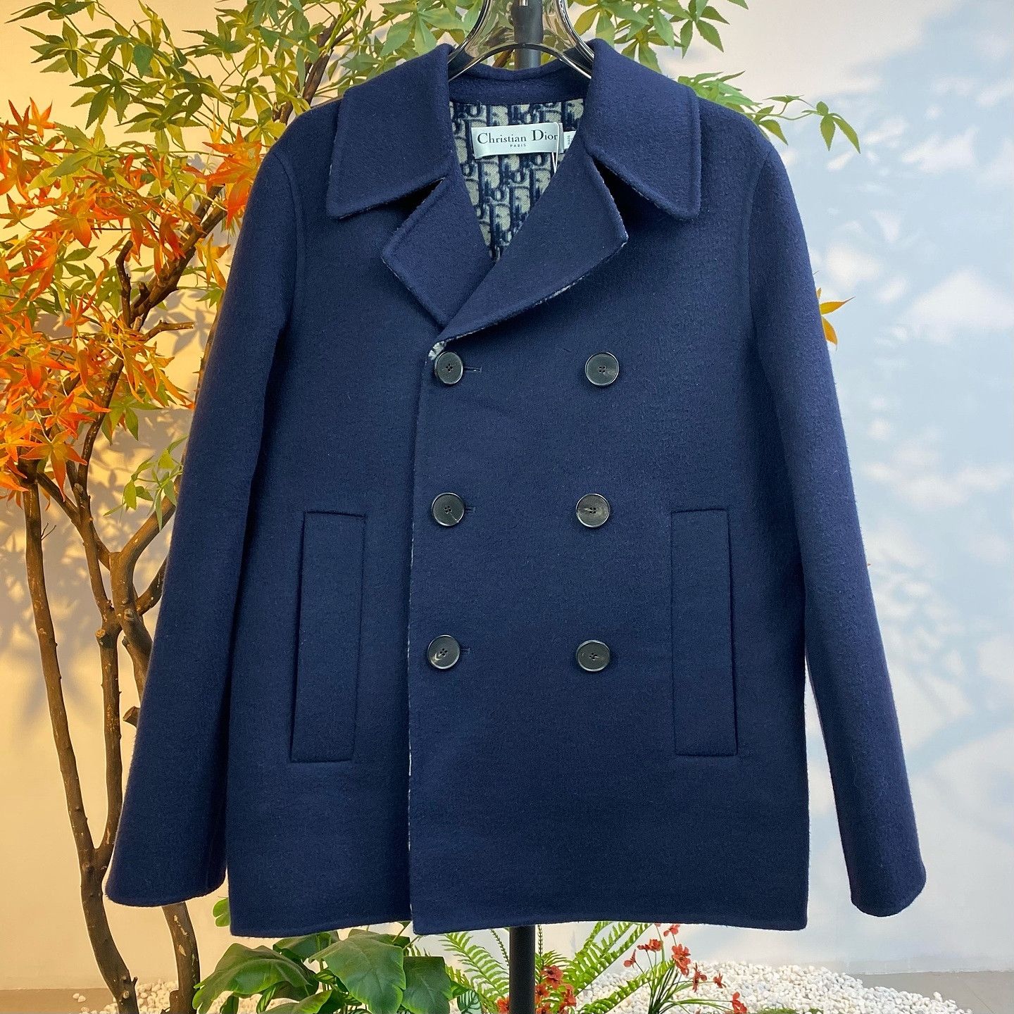 Dior Christian Dior Navy Wool Peacoat Size 36 Size XS / US 0-2 / IT 36-38 - 1 Thumbnail