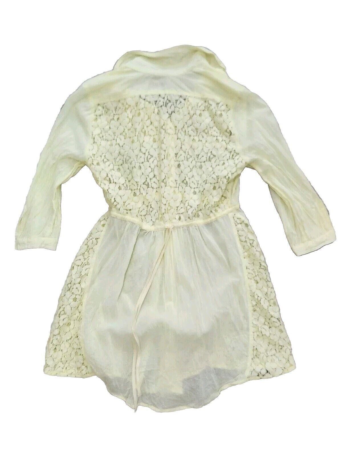 Free People Free People Tunic Top Size 6 Pale Yellow Lace Back 3/4 Size M / US 6-8 / IT 42-44 - 4 Thumbnail