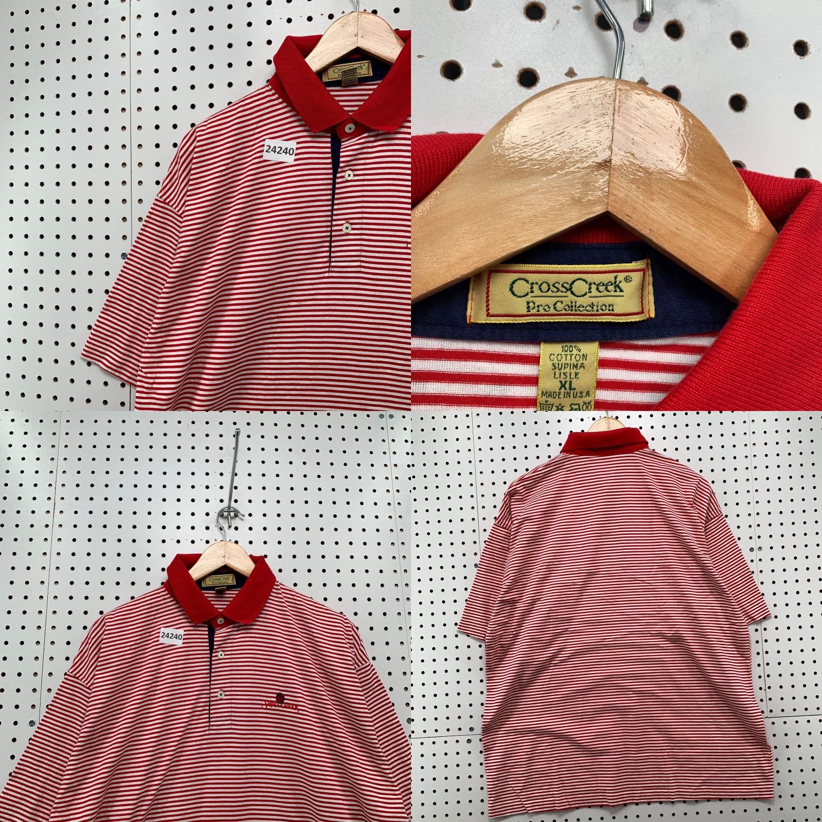 Vintage VINTAGE Cross Creek Polo Shirt Red White Striped Mens XL Short Sleeve Collared 90s Size US XL / EU 56 / 4 - 8 Thumbnail