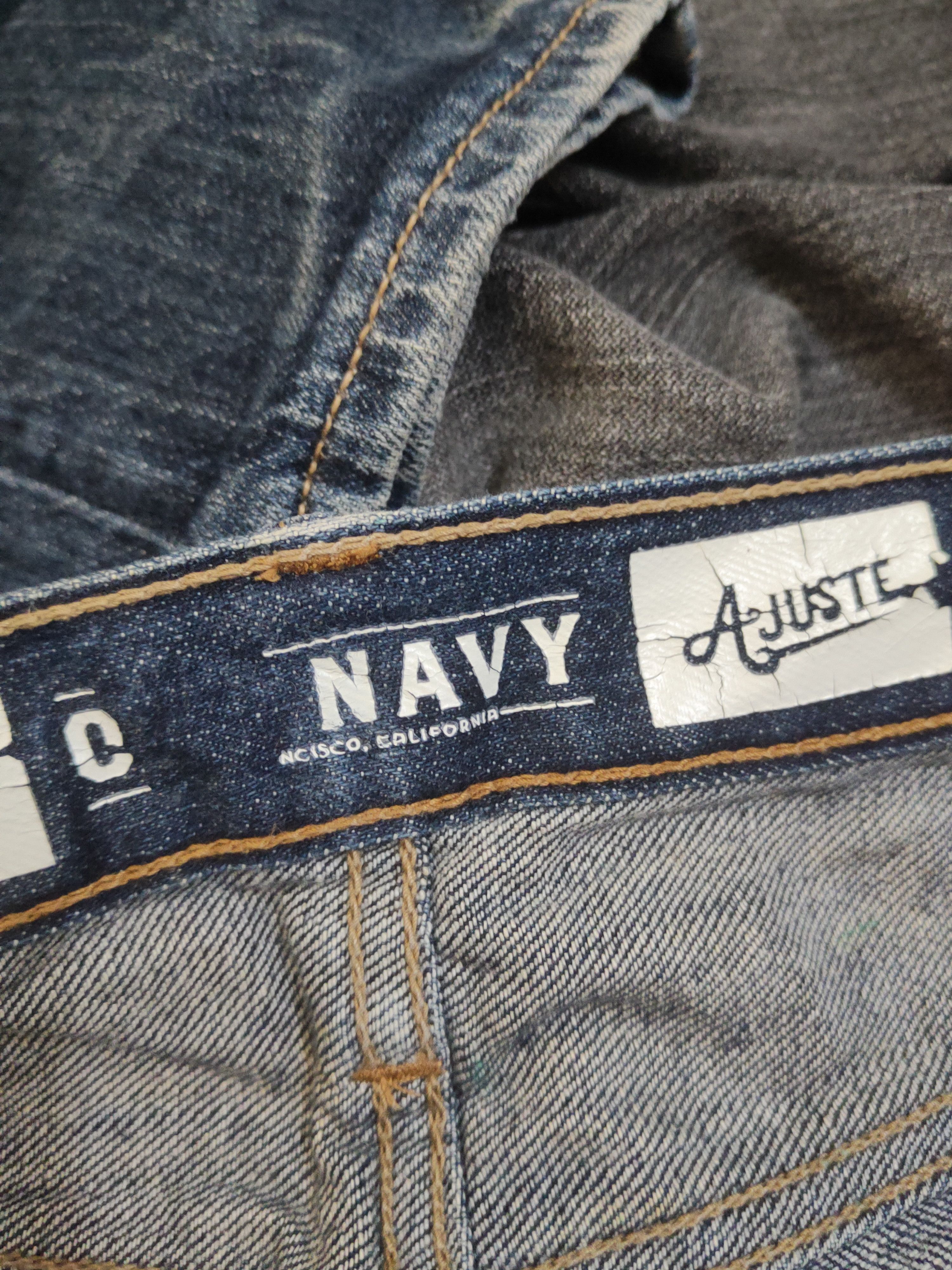 Vintage Old Navy Dark Blue Distressed Ripped Skinny Jeans #W1603 Size US 31 - 17 Thumbnail