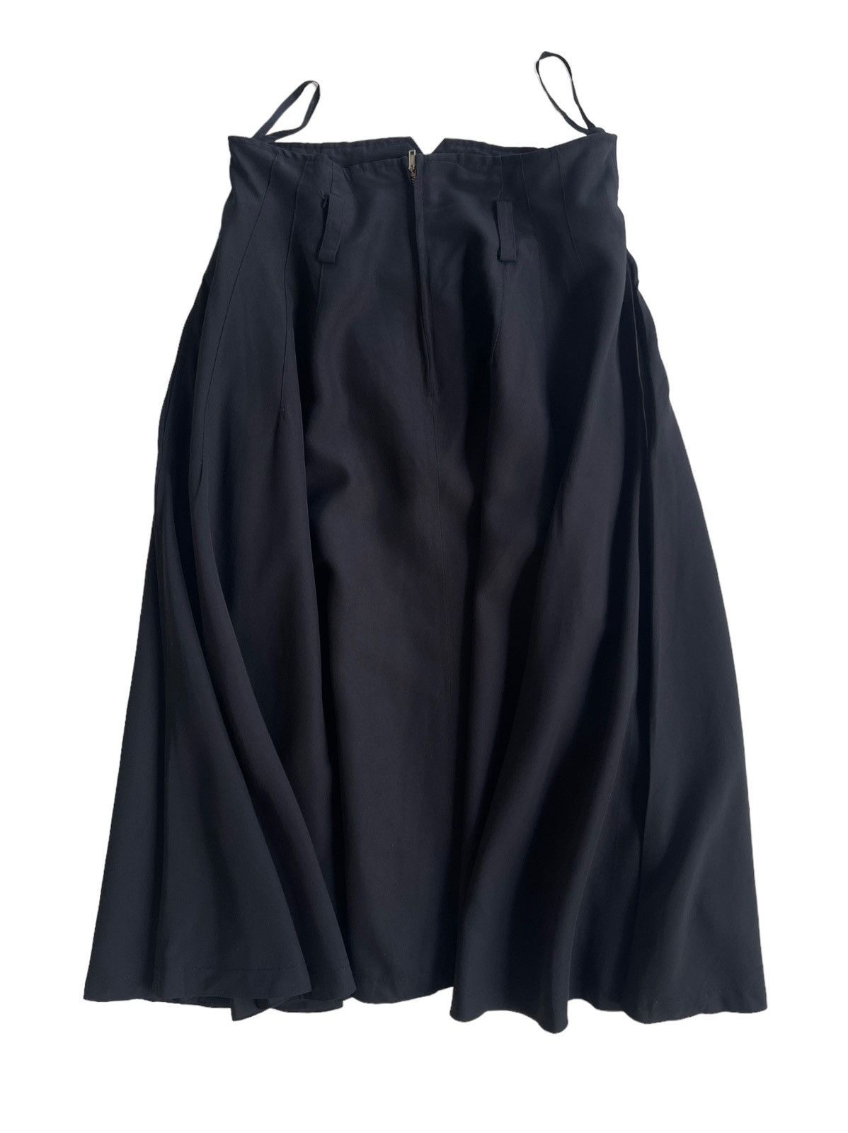 Yohji Yamamoto Yohji Yamamoto Black Flare Rayon Midi Skirt Size 26" / US 2 / IT 38 - 2 Thumbnail