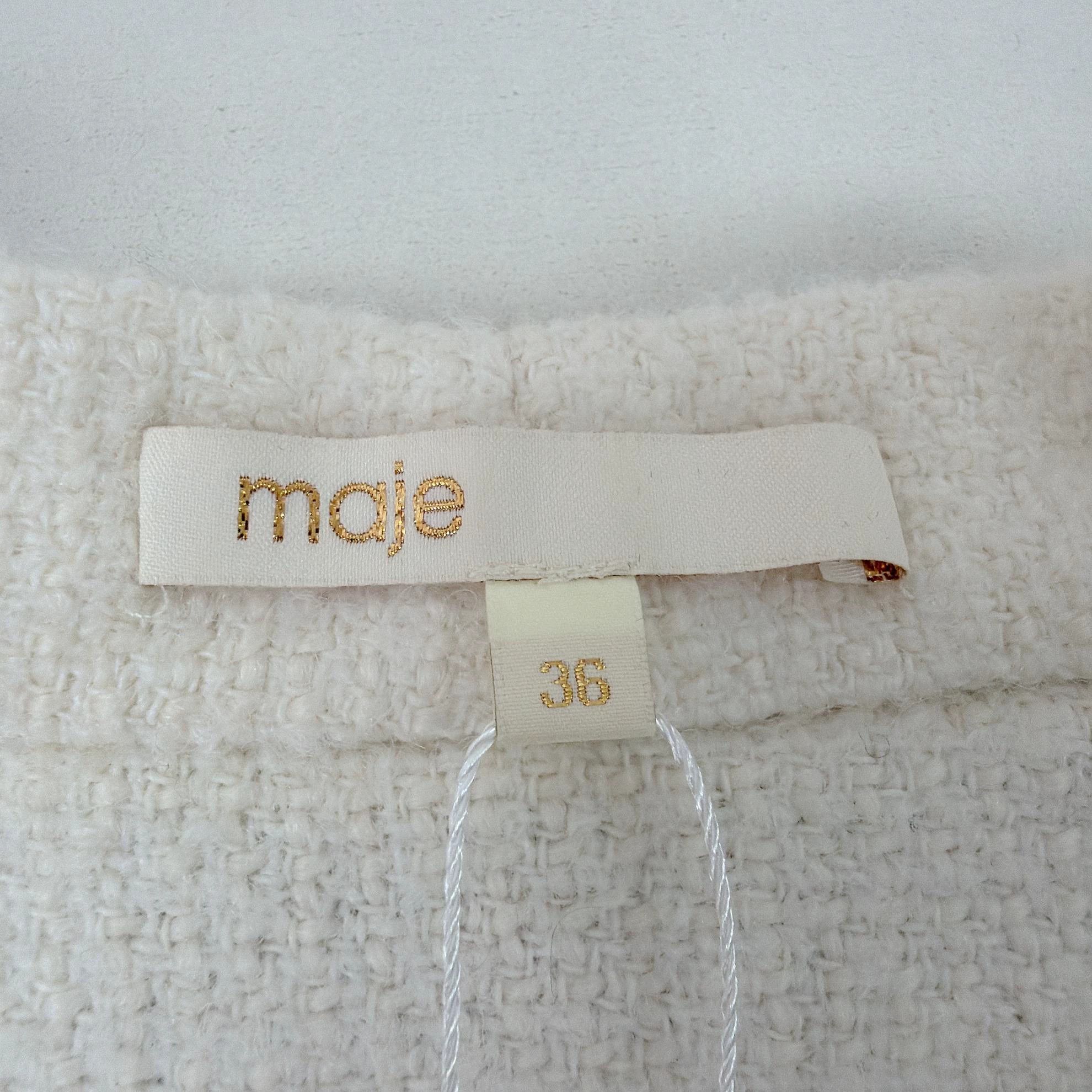 Maje Maje White Cardigan 36 8594 Size S / US 4 / IT 40 - 7 Thumbnail