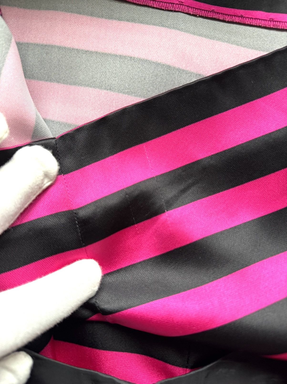 Prada Prada Spring 2011 pink and black striped satin dress Size S / US 4 / IT 40 - 12 Thumbnail