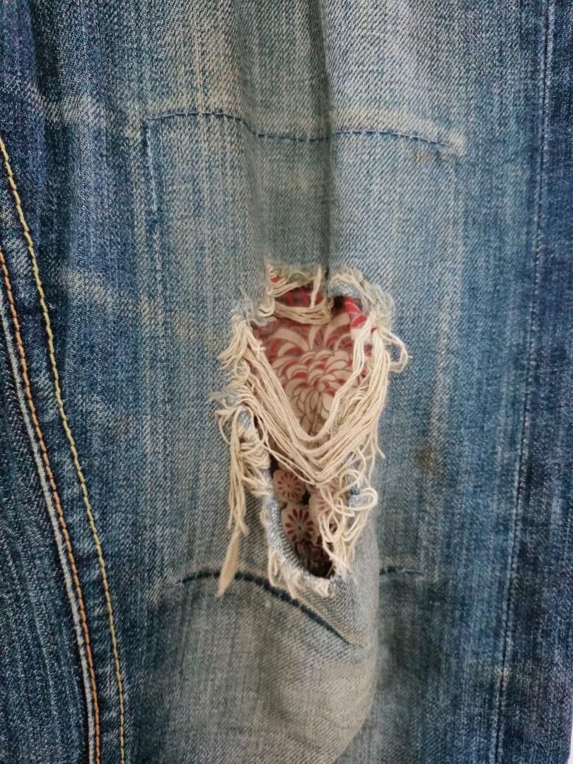Eternal Eternal Kurashiki Japan Patchwork Distressed Jeans Size US 35 - 3 Thumbnail