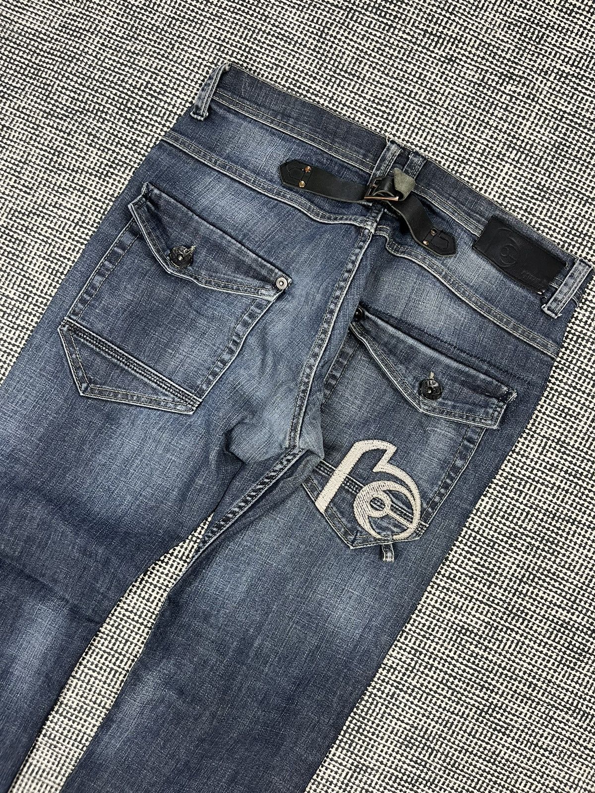 Japanese Brand × Vintage Psycho cowboy buckle jeans washed denim Size US 32 / EU 48 - 3 Thumbnail