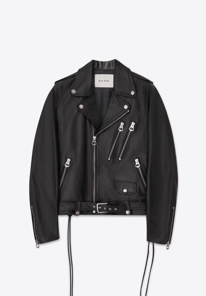 image of Blk Dnm Moto Leather Biker Jacket 15 in Black, Men's (Size Medium)