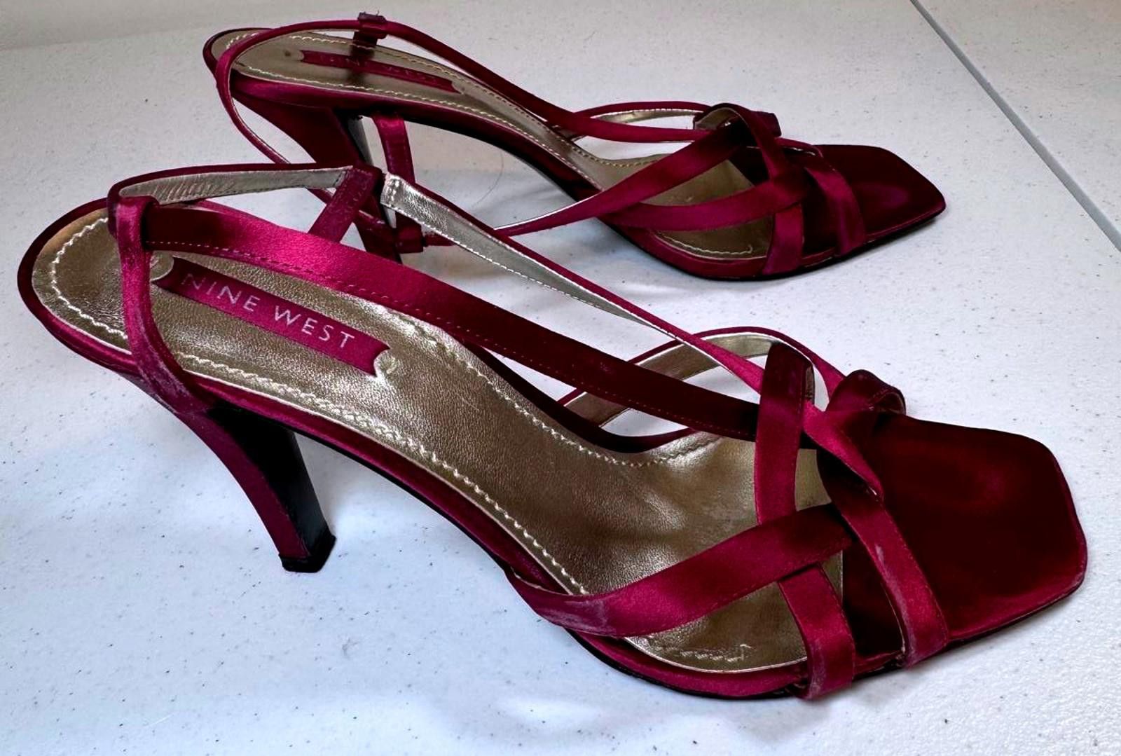 Nine West Elegant Nine West Satin Heels - Rich Burgundy Size US 10 / IT 40 - 3 Thumbnail