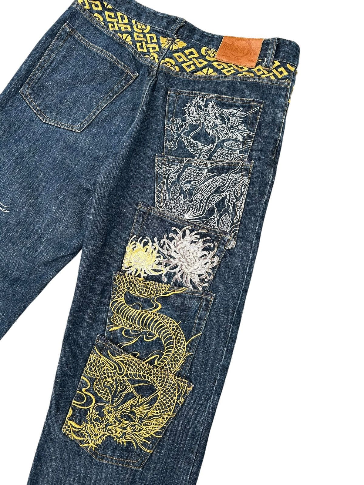 Kapital KARAKURI TAMASHII DRAGON Embroidered Japanese Vintage Denim Size US 34 / EU 50 - 2 Thumbnail