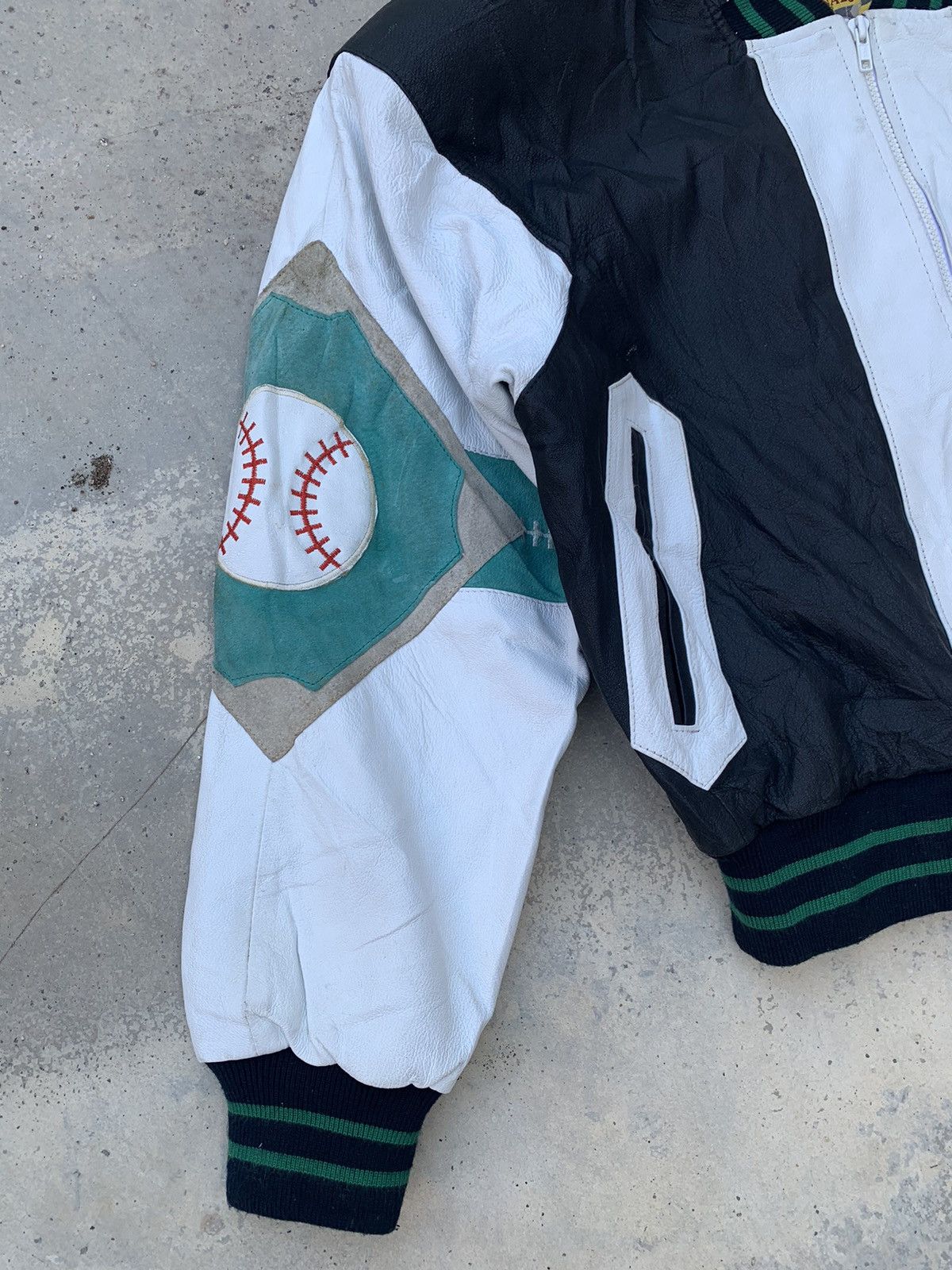 Japanese Brand × Vintage Vintage Varsity Baseball Patch Leather Jacket Size US M / EU 48-50 / 2 - 6 Thumbnail