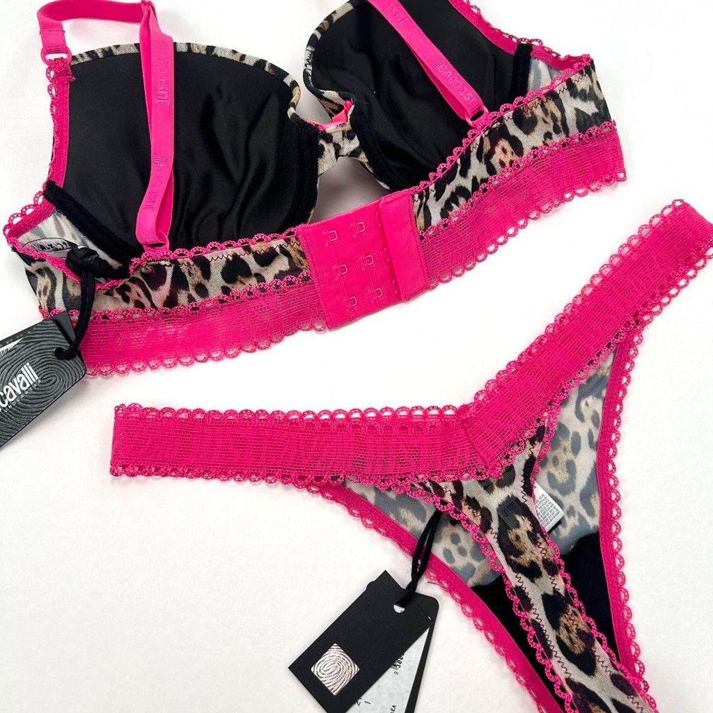 Just Cavalli NWT Cavalli brown leopard print bra with hot pink Size ONE SIZE - 7 Thumbnail