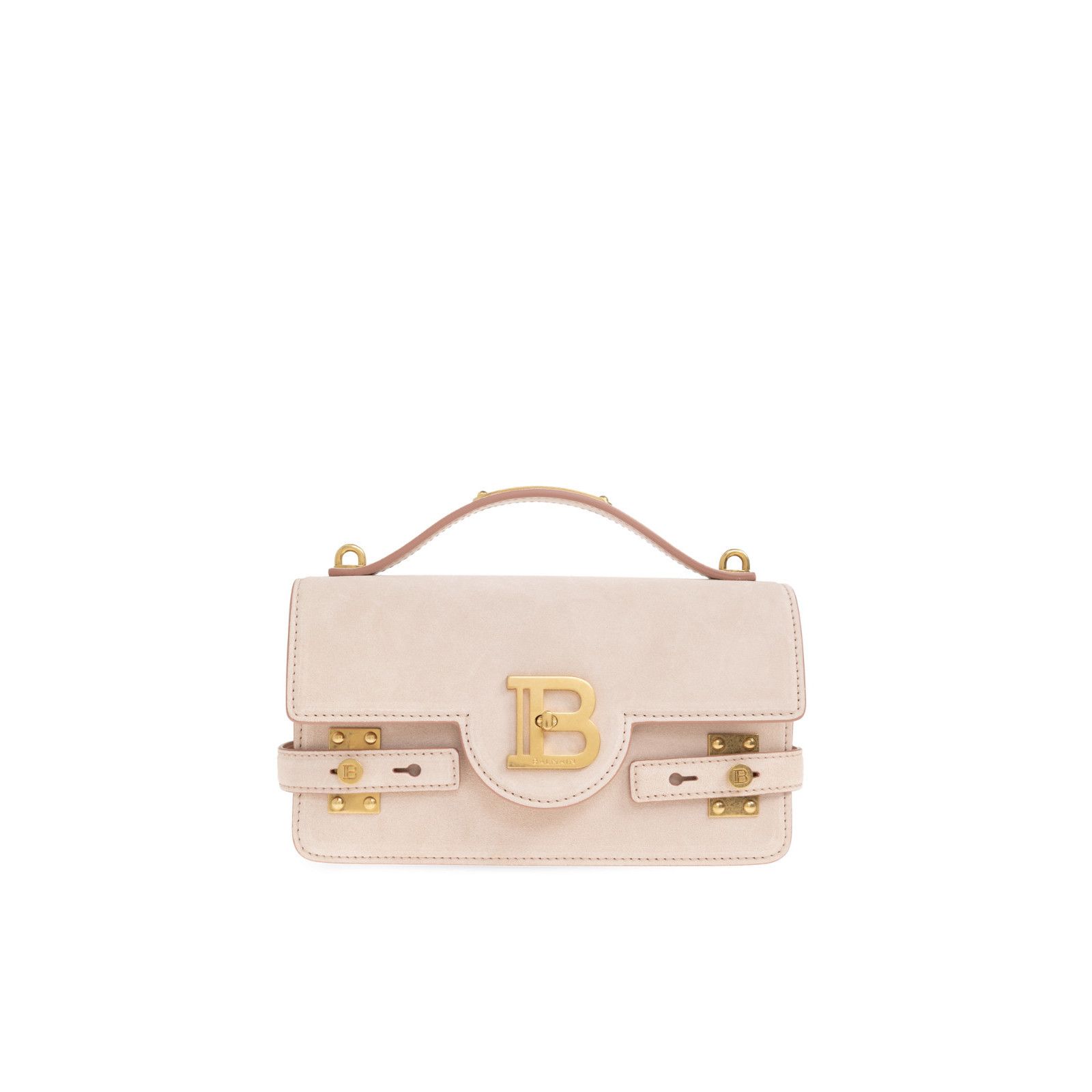 BALMAIN B-Buzz 24 Pink Suede Shoulder Bag New & Authentic