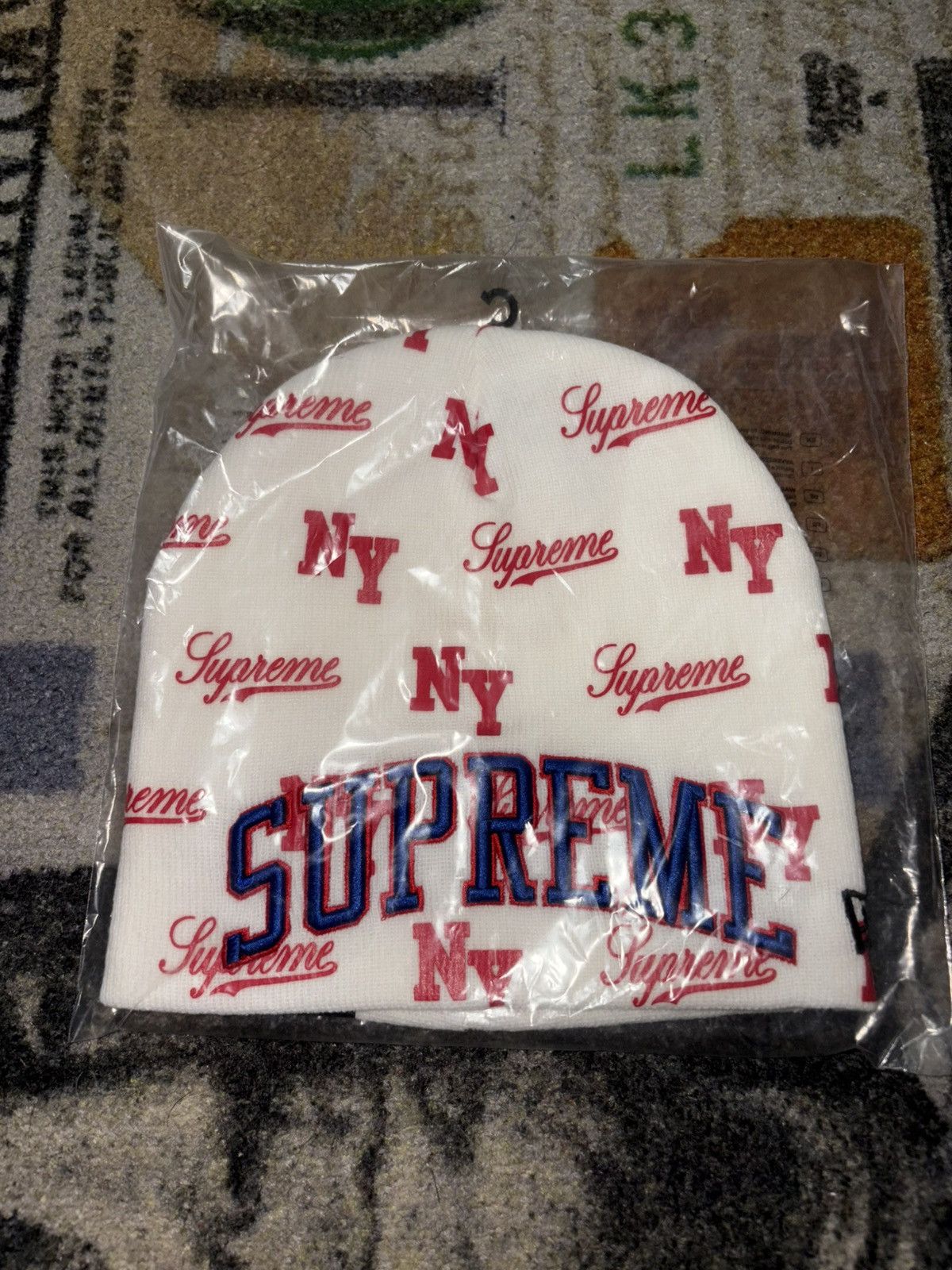 New Era × Supreme Supreme New Era Monogram Beanie Size ONE SIZE - 1 Thumbnail