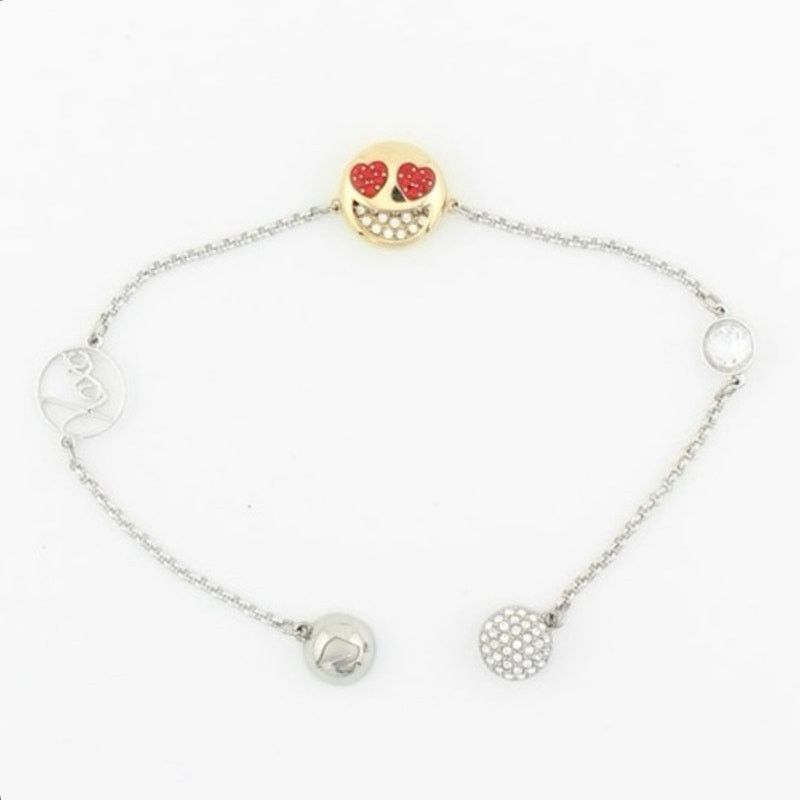 Swarovski Swarovski Heart Eyes Emoji Charm Bracelet Silver Tone Size ONE SIZE - 2 Thumbnail