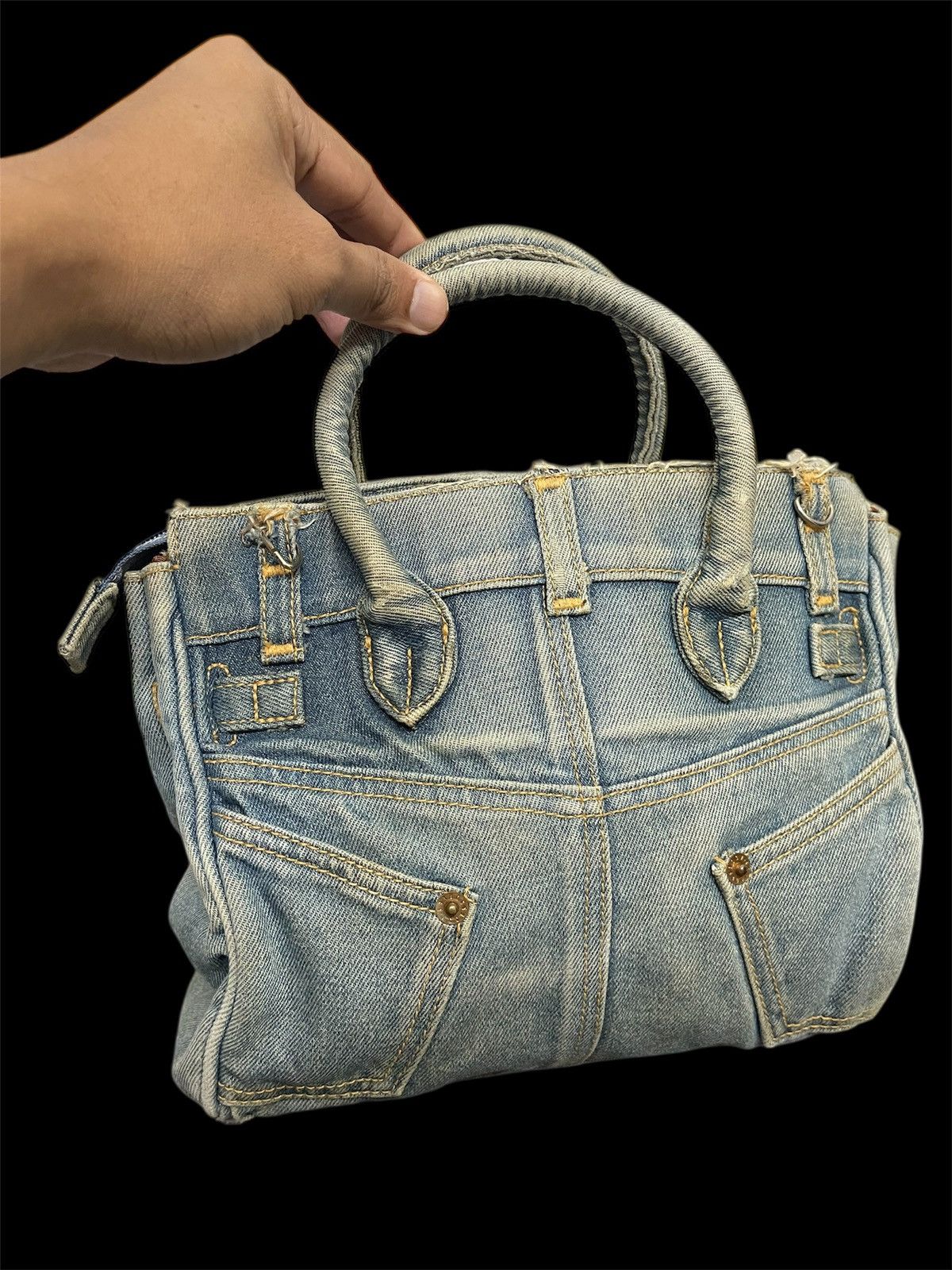 If Six Was Nine 🔥RARE⭐️Denim Blue BIRKIN Jeans Bag Size ONE SIZE - 5 Thumbnail