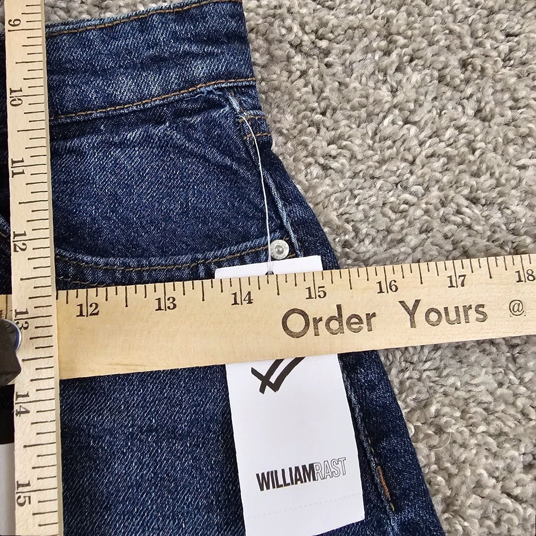 Vintage WILLIAM RAST Denim Skirt Girls Junior 24 Blue A-Line Stretch Short High Rise Size 42" / US 20 - 7 Thumbnail
