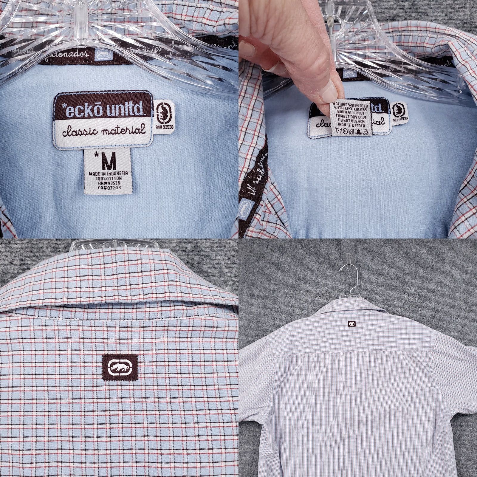 Ecko Unltd. VINTAGE Ecko Unltd Button-Up Shirt Men M Medium Blue Plaid Casual Short Sleeve Modern/Travel Womens? Size US M / EU 48-50 / 2 - 8 Thumbnail