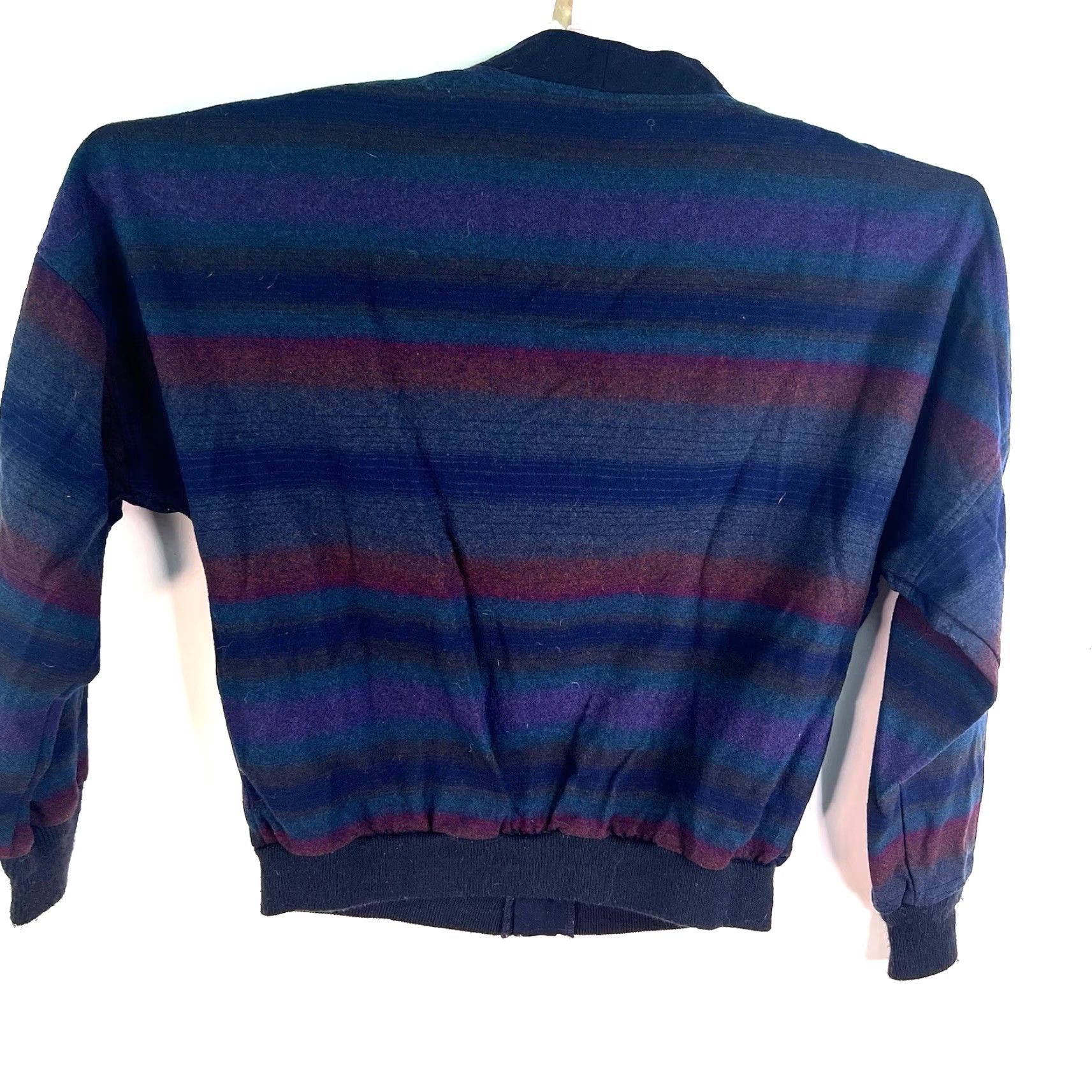 VINTAGE Pendleton Cardigan Striped Virgin Wool Blue 50 Chest L Regular Men’s 1970s EUC