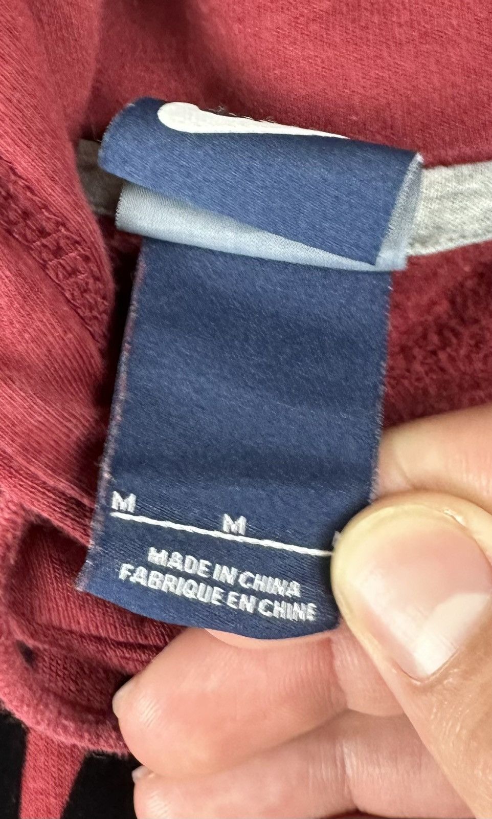 Nike Mens Nike Overprint Logo Burgundy Velour Hoodie Size US M / EU 48-50 / 2 - 7 Thumbnail