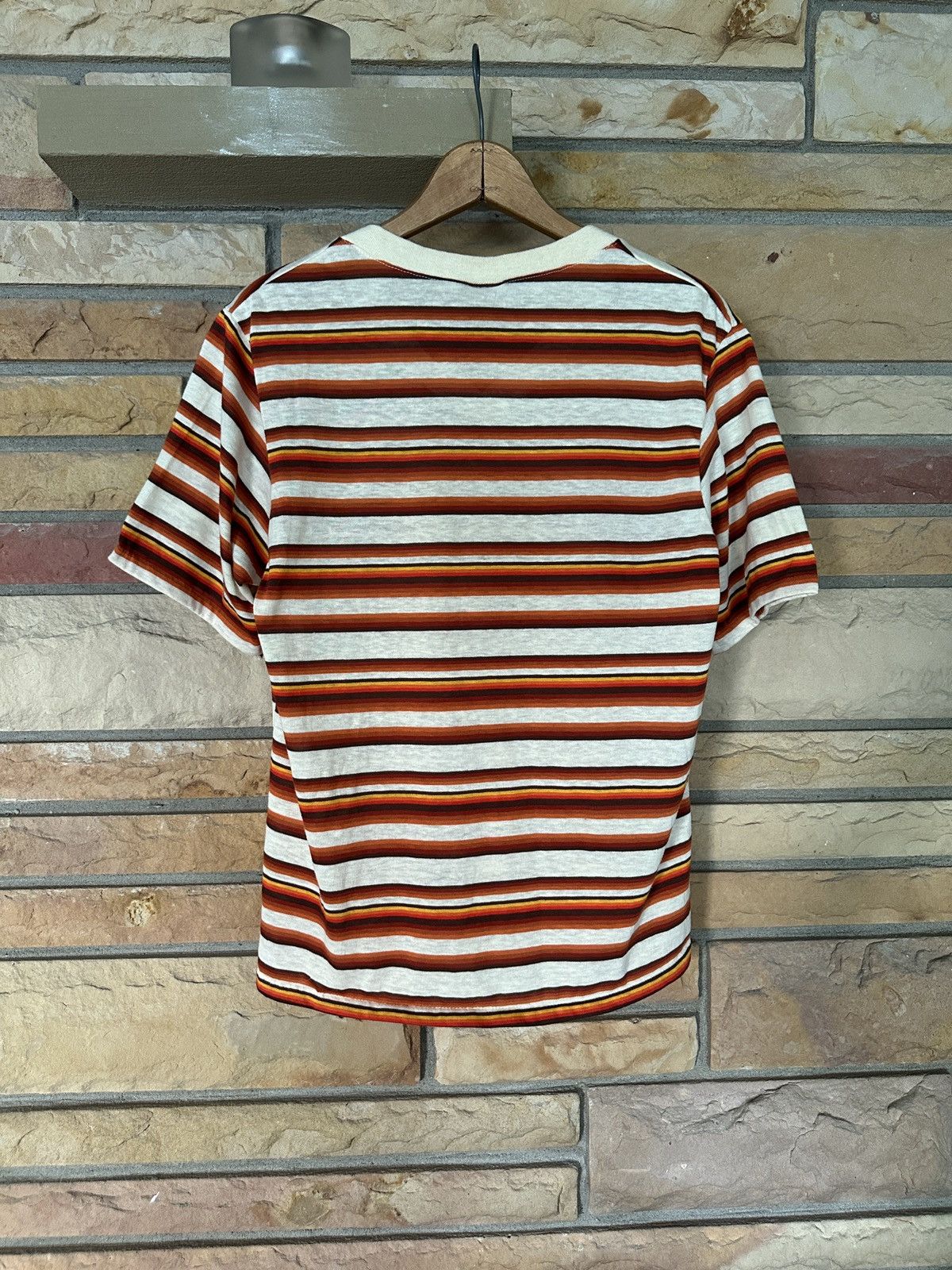 Vintage Vintage 70s Pinball Striped V Neck Tee Size US L / EU 52-54 / 3 - 2 Thumbnail