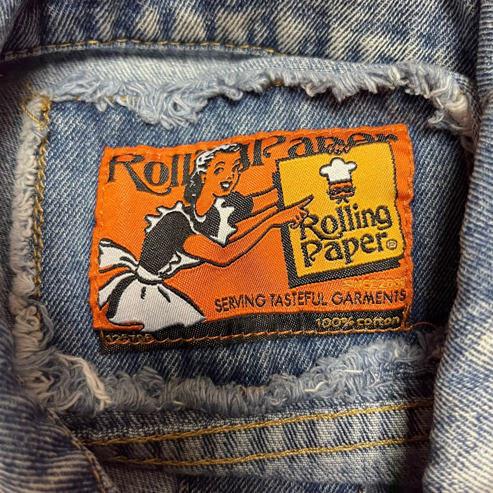 Other Rolling Paper Denim Jean Vest Distressed Button Down Moto Size US S / EU 44-46 / 1 - 3 Thumbnail