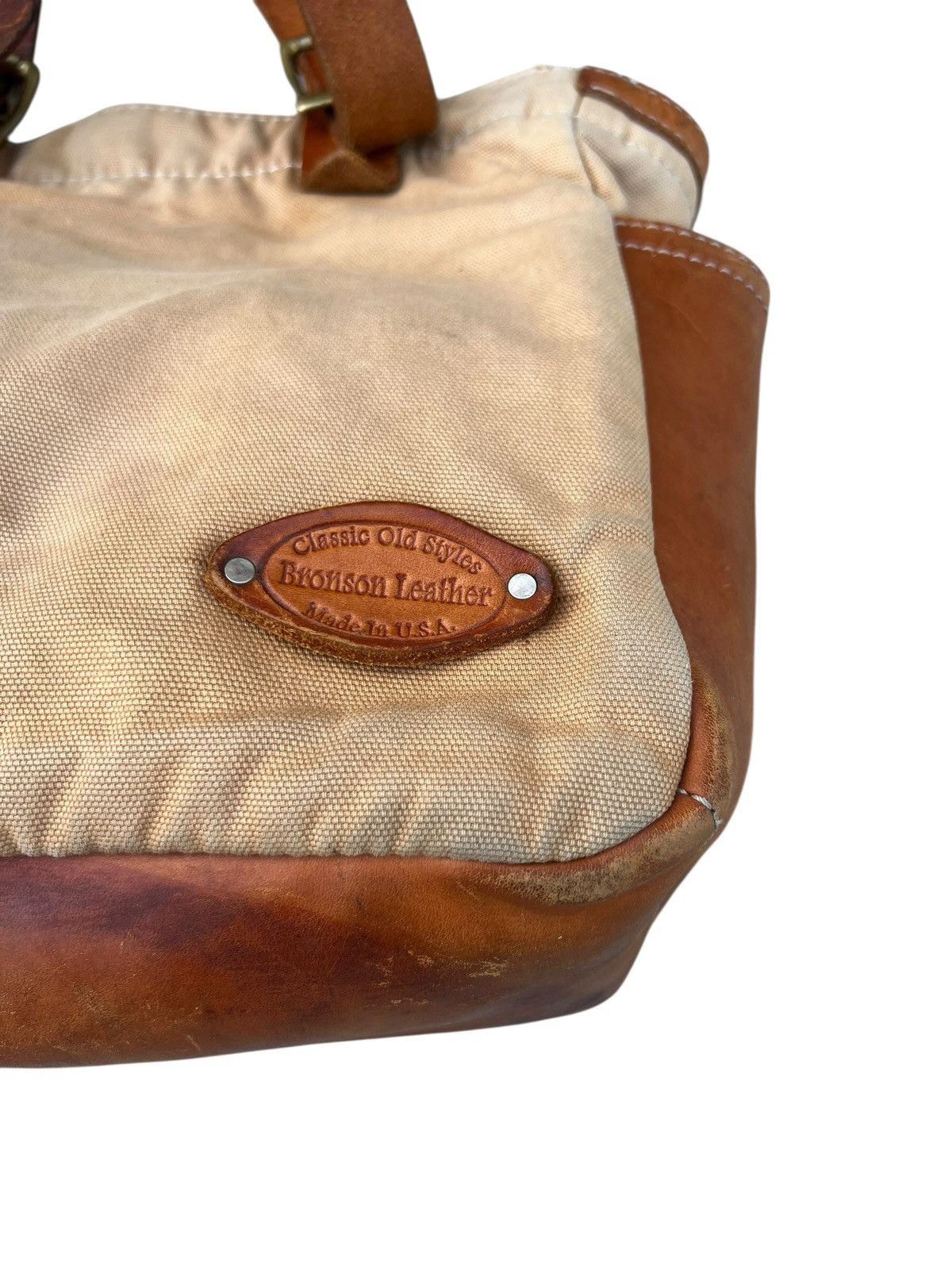 Bronson MFG. CO. Vintage Bronson Leather Distressed Heavy Leather Tote Bag Size ONE SIZE - 8 Thumbnail