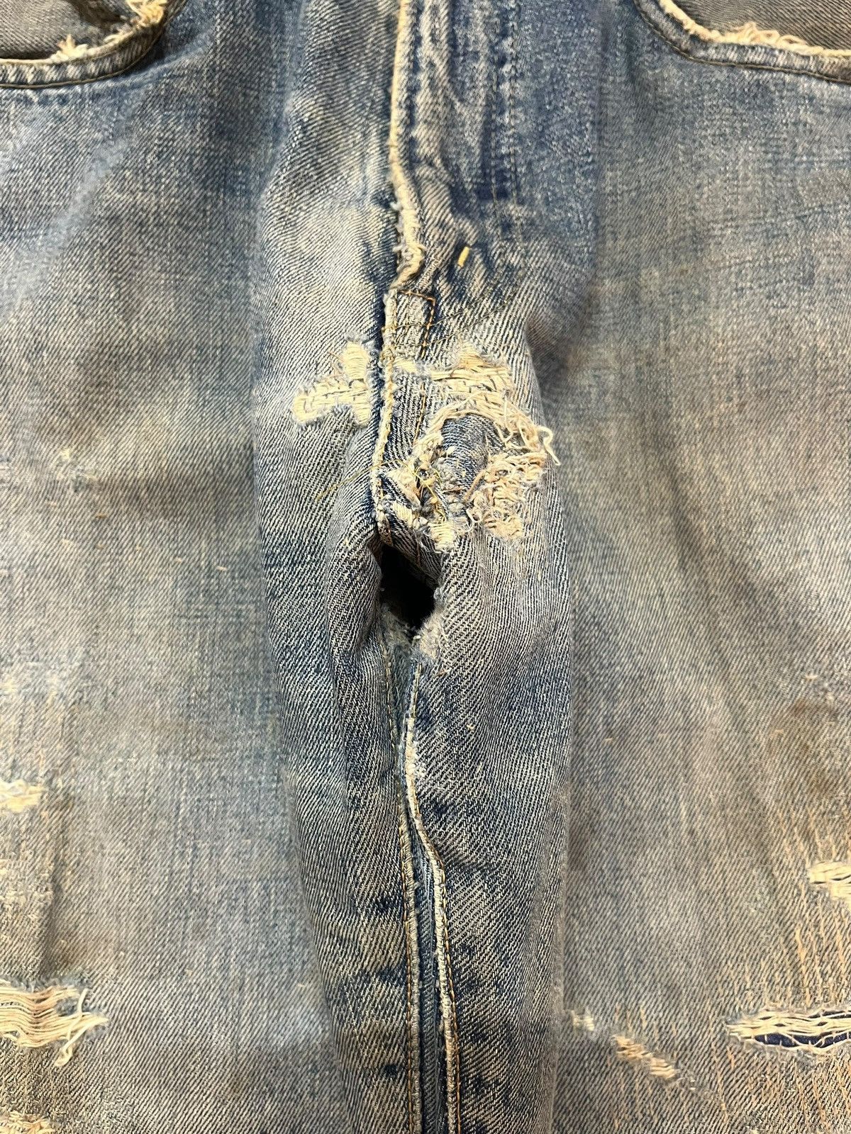 Edwin Vintage Edwin 505 X Selvedge Destroyed Distressed Denim Size US 30 / EU 46 - 6 Thumbnail