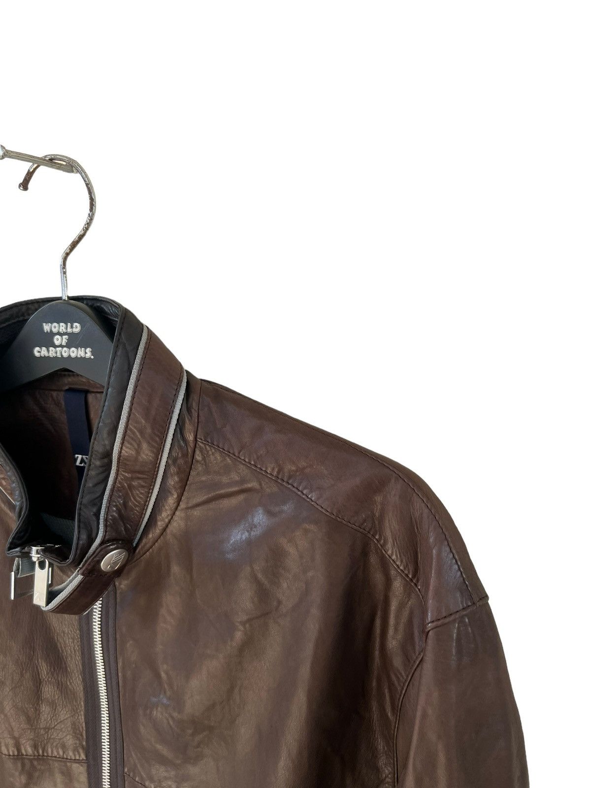 Ermenegildo Zegna Zegna Sport Patina Brown Leather Jacket Size US XXL / EU 58 / 5 - 14 Thumbnail