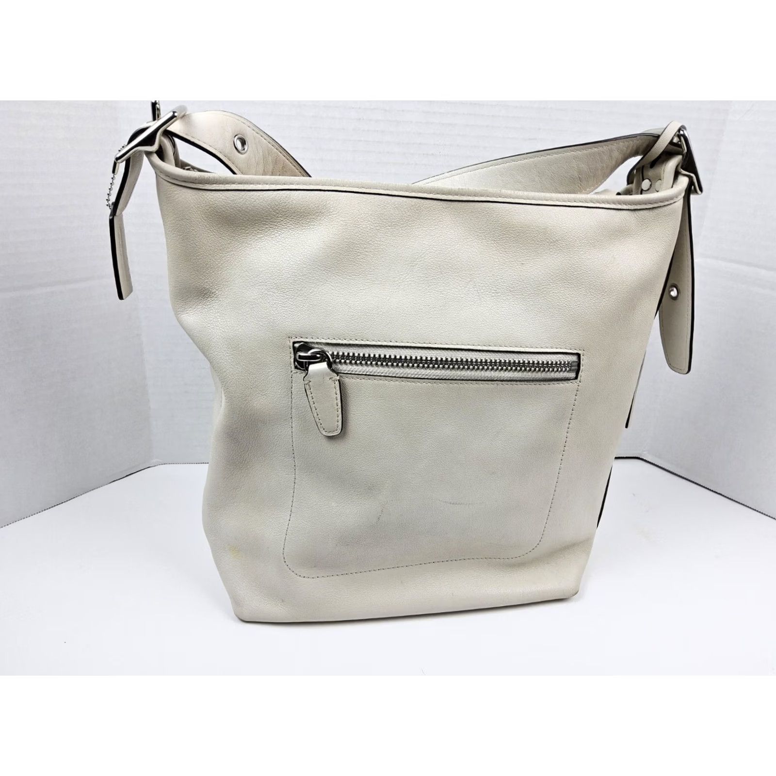 Coach VINTAGE Coach Legacy Tassel Duffle Leather Shoulder Handbag Purse 19889 Brown Off-White Size ONE SIZE - 6 Thumbnail