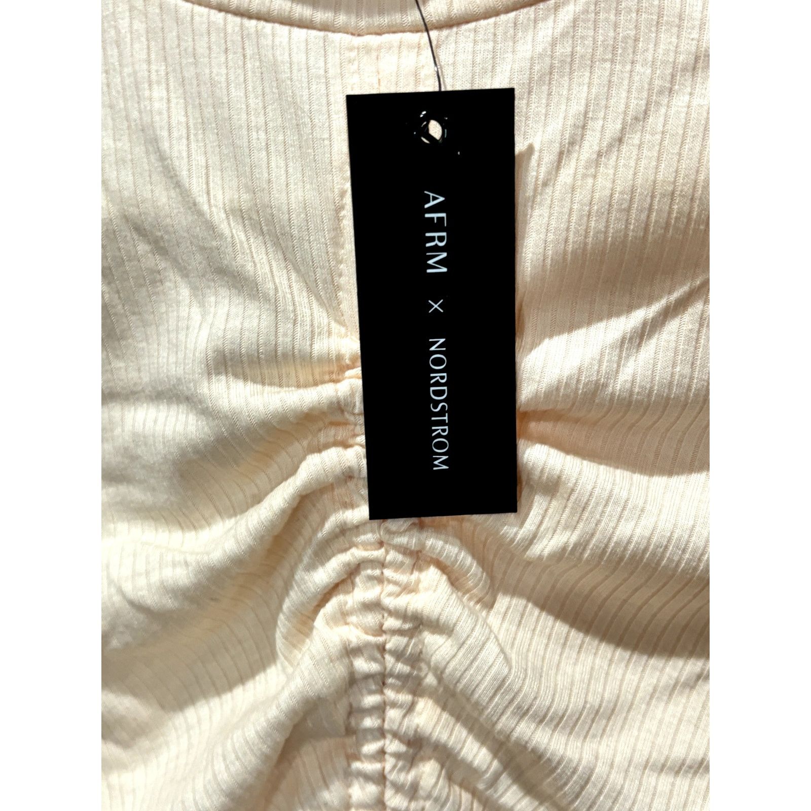 Nordstrom AFRM X Nordstrom Mollie Long Sleeve Drawstring Top - Peach Size S / US 4 / IT 40 - 4 Thumbnail