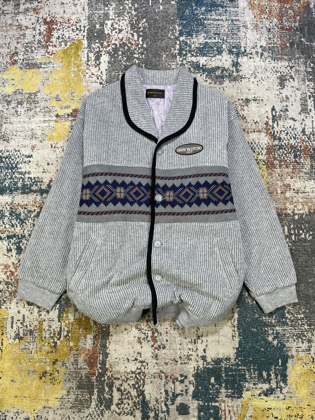 Gianni Valentino Gianni Valentino Knit Navajo Button Down Sweater Jacket Size US L / EU 52-54 / 3 - 1 Thumbnail