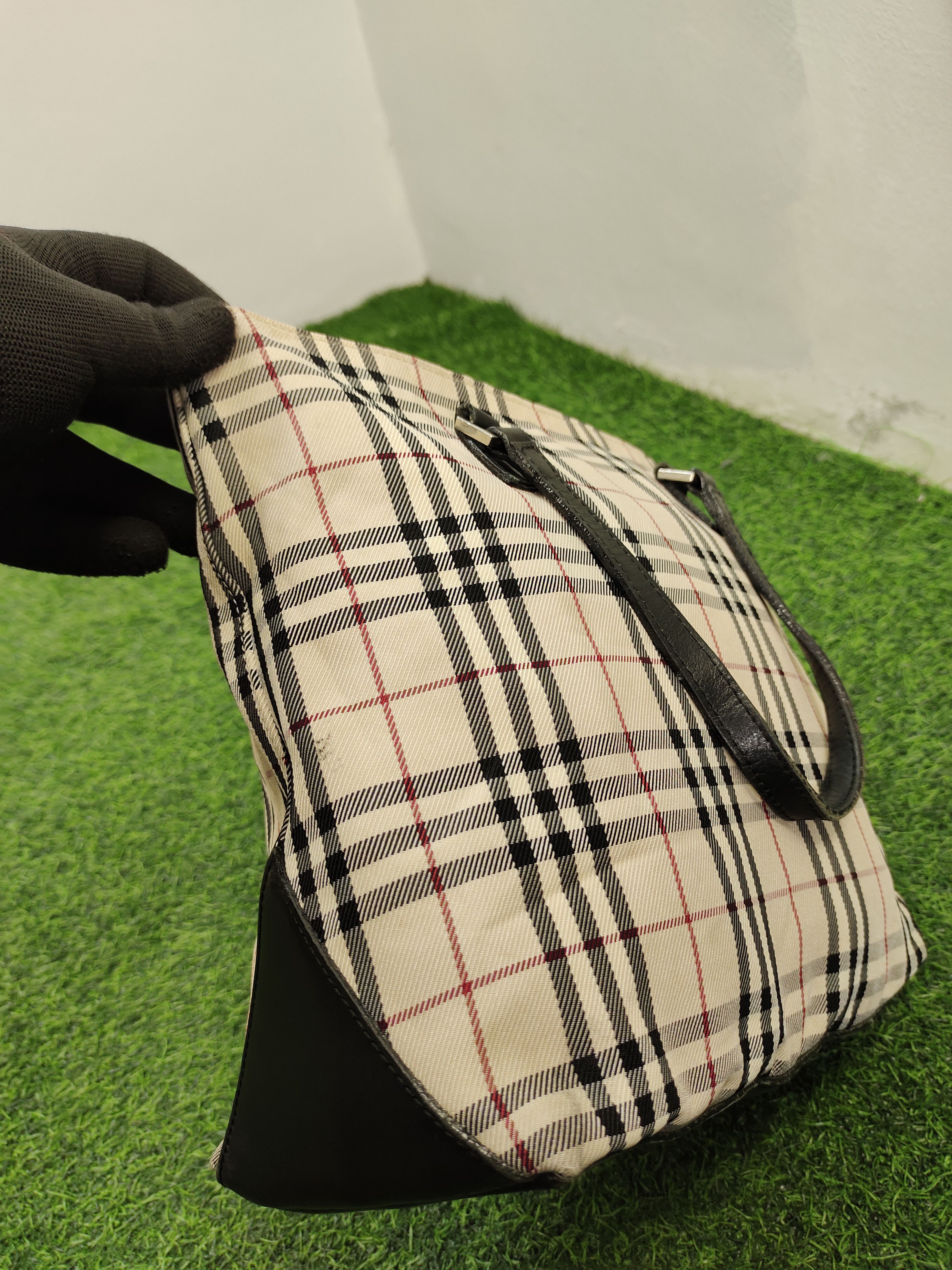 Burberry Burberry Blue Label Nova Check Cotton Mix Leather Tote Bag Size ONE SIZE - 10 Thumbnail