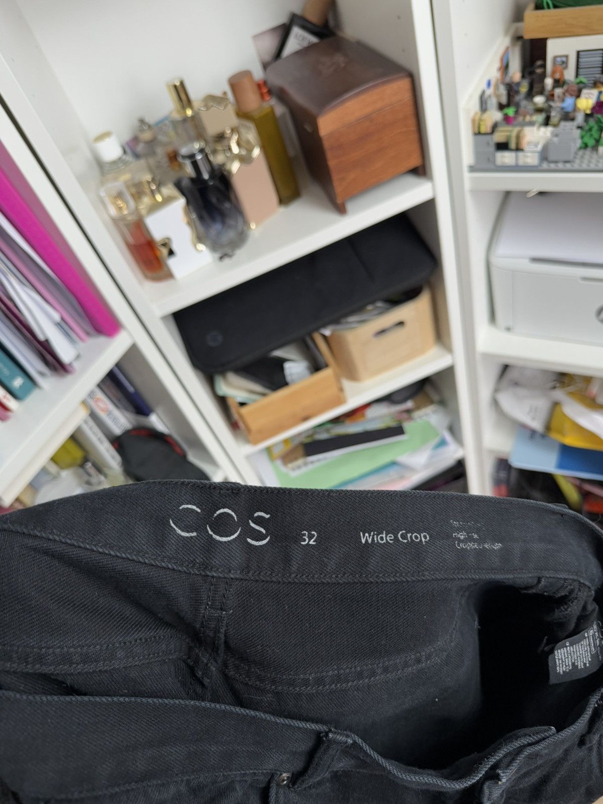 Cos × Designer Cos basic black wide leg crop denim Jenas pants 32 designer Size 32" / US 10 / IT 46 - 3 Thumbnail
