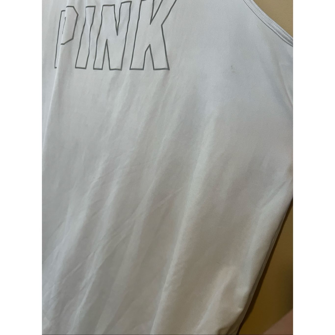 Pink PINK Active By Victoria’s Secret White Tank Top Woman’s Larg Size L / US 10 / IT 46 - 6 Thumbnail