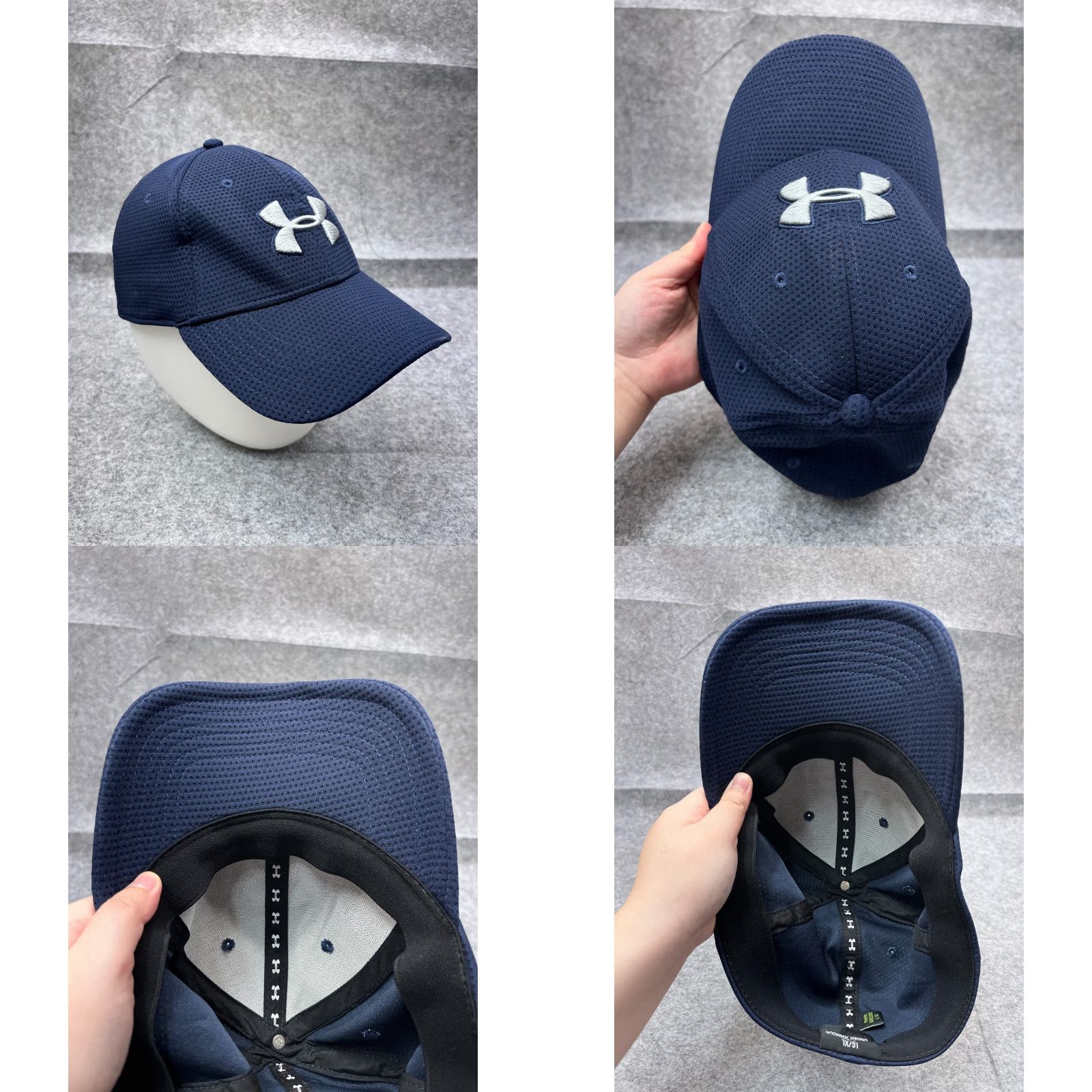 Under Armour Under Armour Hat Cap Fitted Adult Large Blue 100% Polyester Run Hike Gym Baseball Cap Unisex Adults Adjustable Lightweight Velcro Strap Sports Outdoor Size ONE SIZE - 8 Thumbnail
