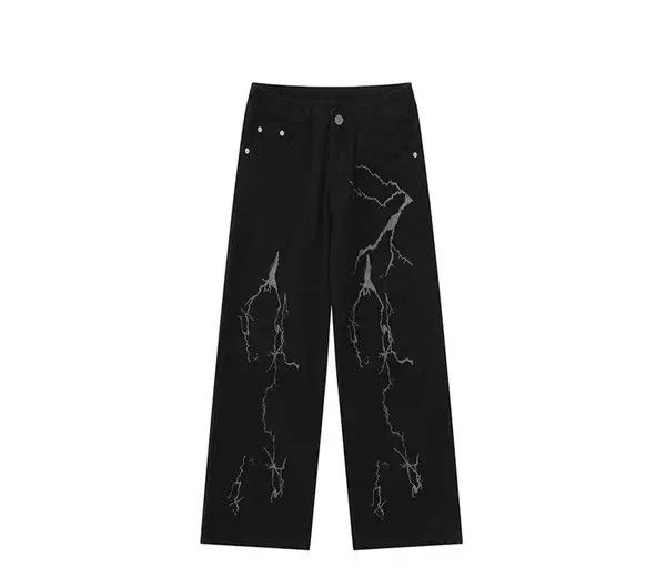 VIBE Retro high street hip hop lightning print jeans Size US 30 / EU 46 - 4 Thumbnail