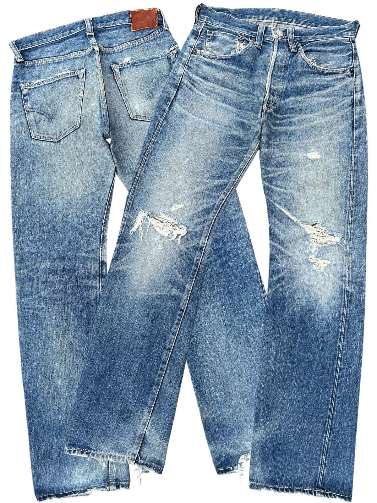 Kapital Vintage Levis Big E Selvedge Thrashed Denim Jeans Size US 30 / EU 46 - 1 Thumbnail