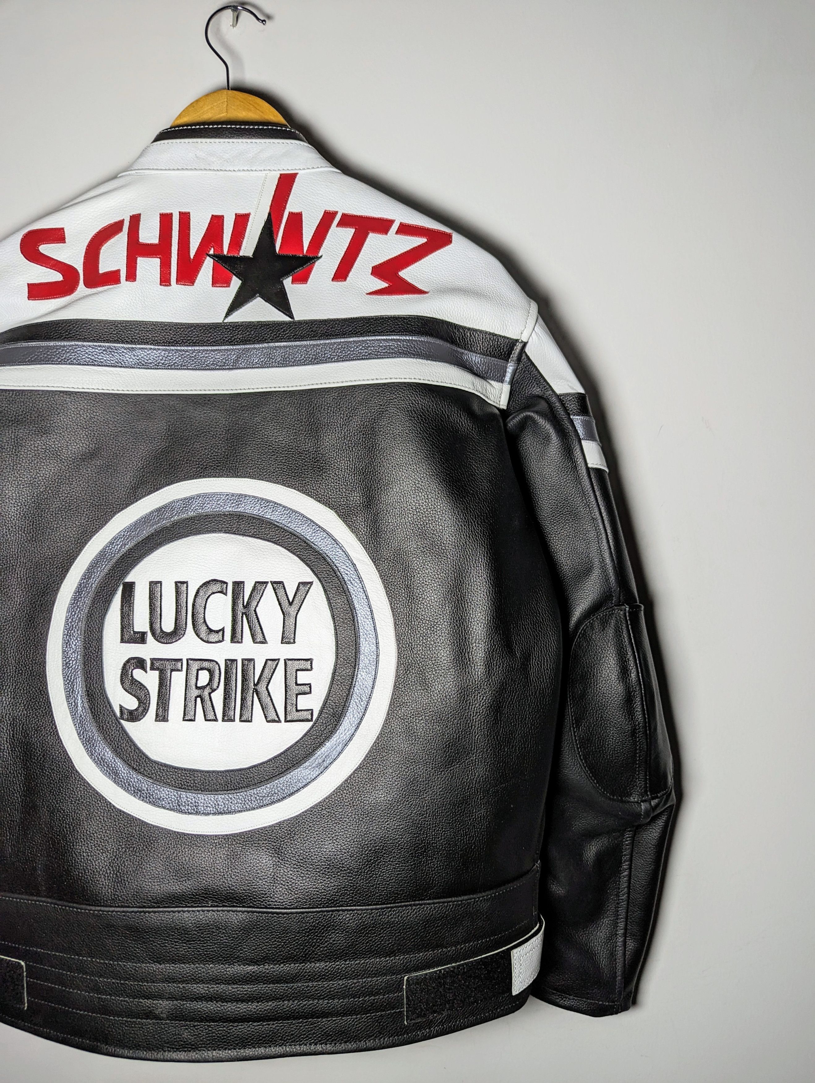 Vintage 🔥💵 LUCKY STRIKE RARE 90s LEATHER JACKET Size US L / EU 52-54 / 3 - 10 Thumbnail