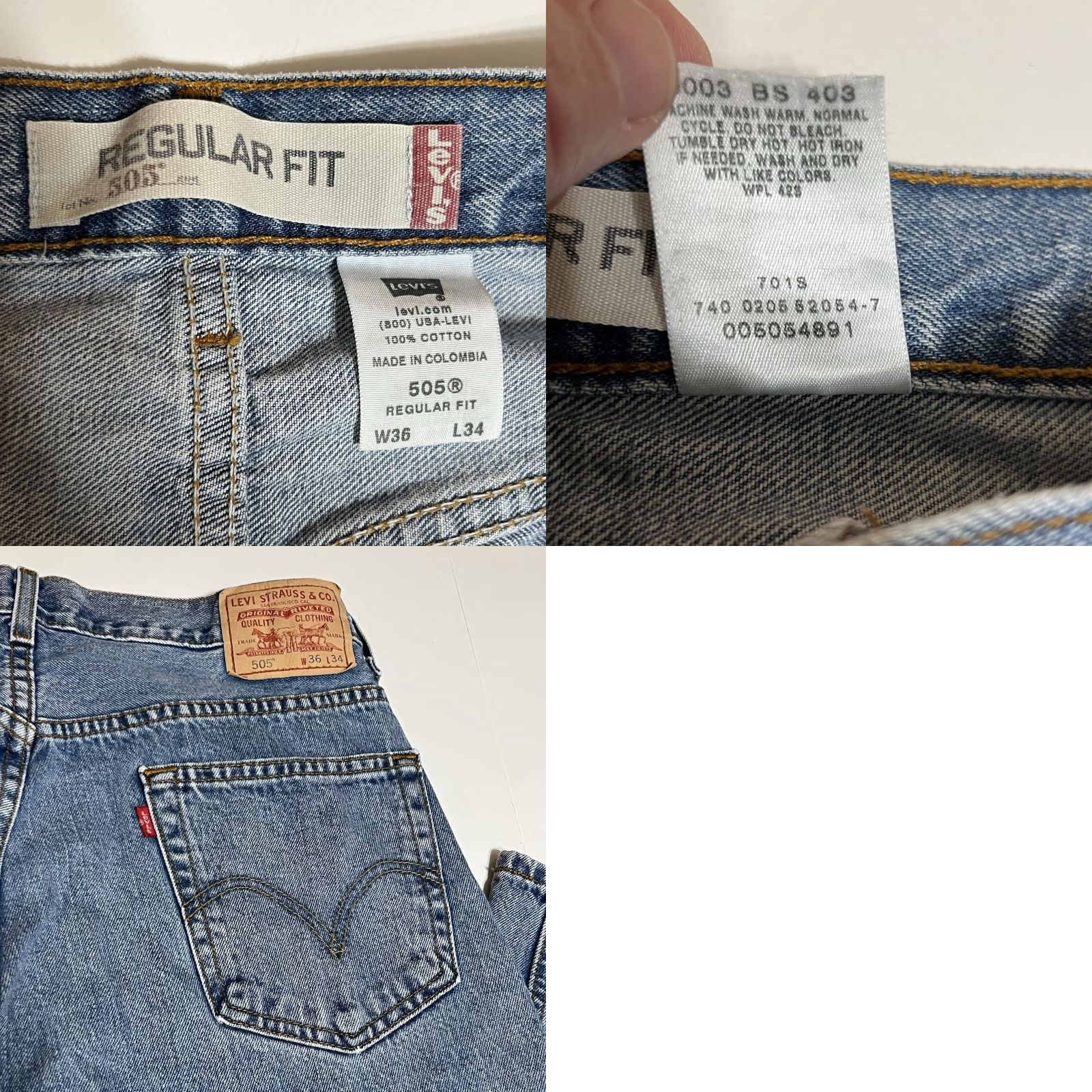 Levi's VINTAGE Levi's Jeans Mens 505 Straight Denim Blue 34x33 36x34 High Rise Grunge Y2K Mens Jeans Size US 34 / EU 50 - 8 Thumbnail