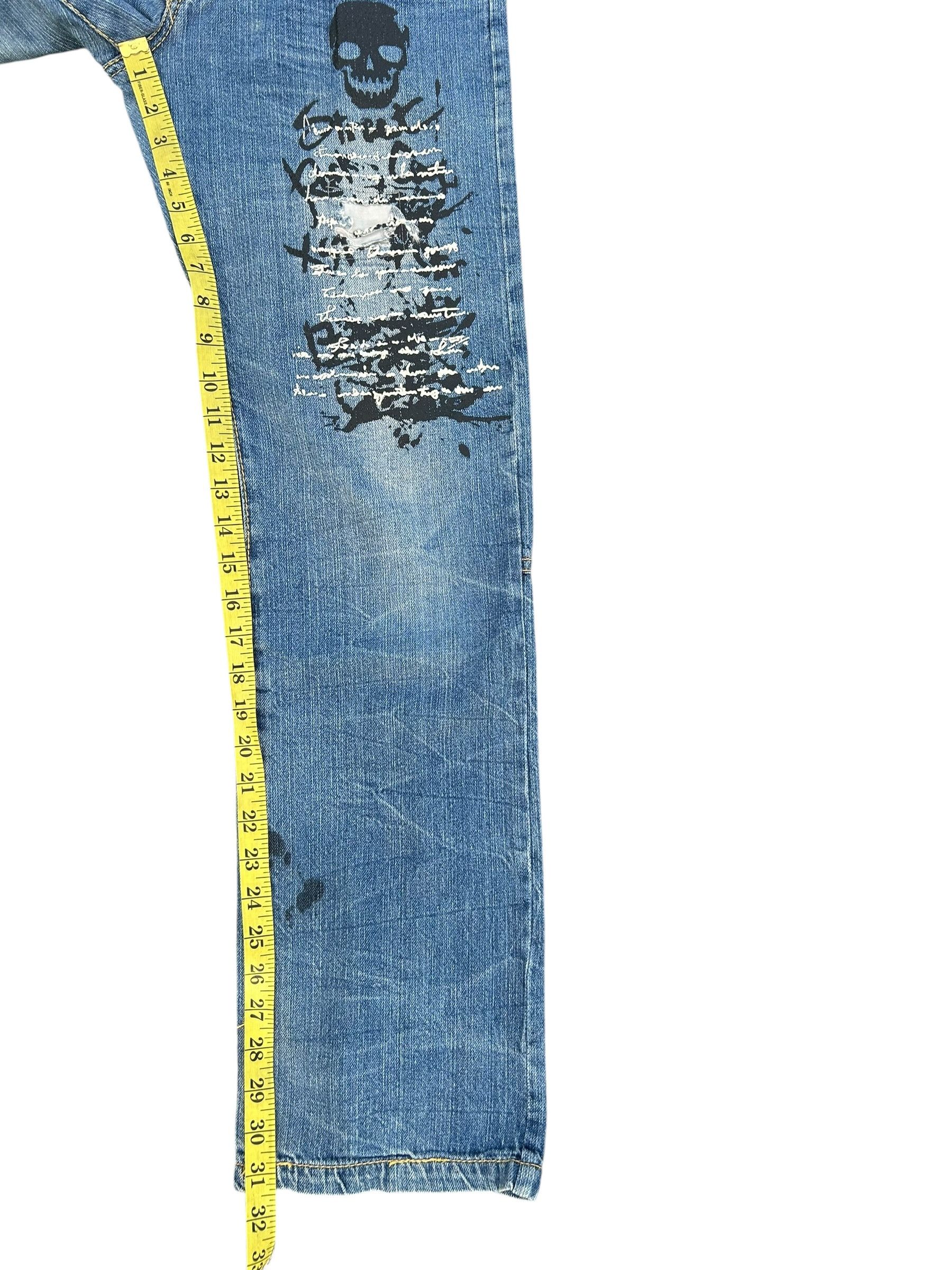 If Six Was Nine × KMRii × Kapital Batsu Skull Poems Distressed Japanese Punk Denim Jeans Size US 29 - 20 Thumbnail